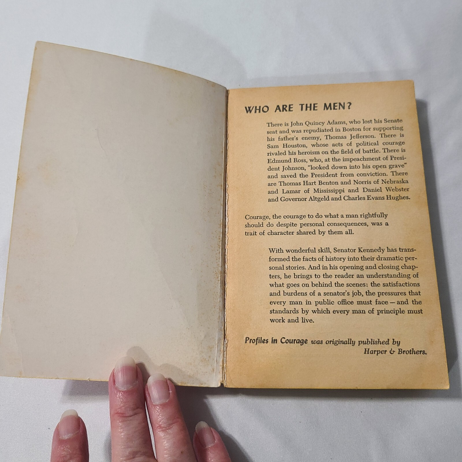 (First Printing Paperback) 1956 Profiles in Courage by Senator John F. Kennedy