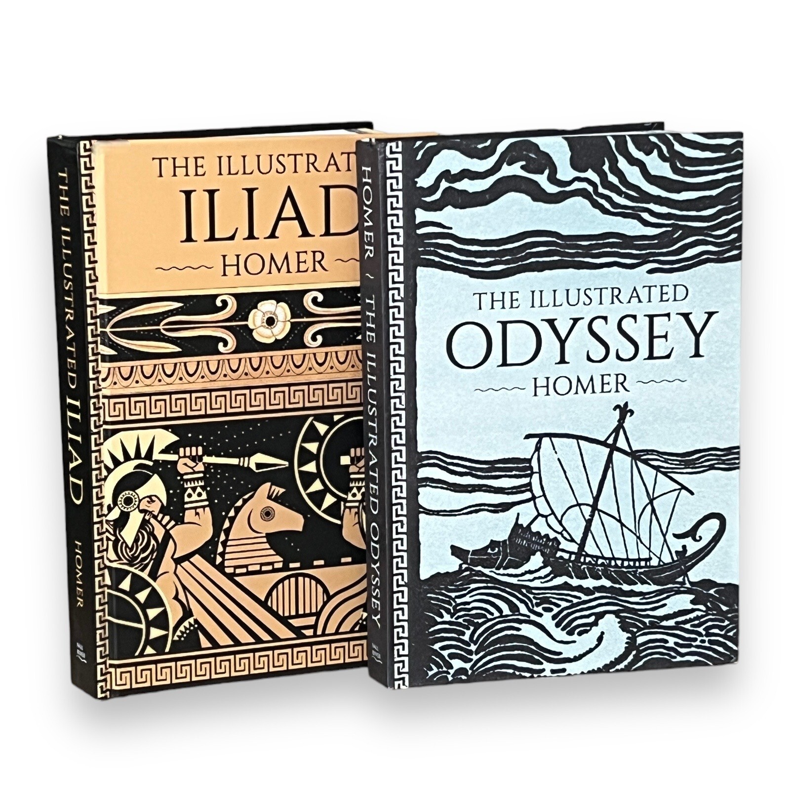 2-Book Set: THE ILLUSTRATED ILIAD & ODYSSEY by Homer Hardcover Deluxe Classics