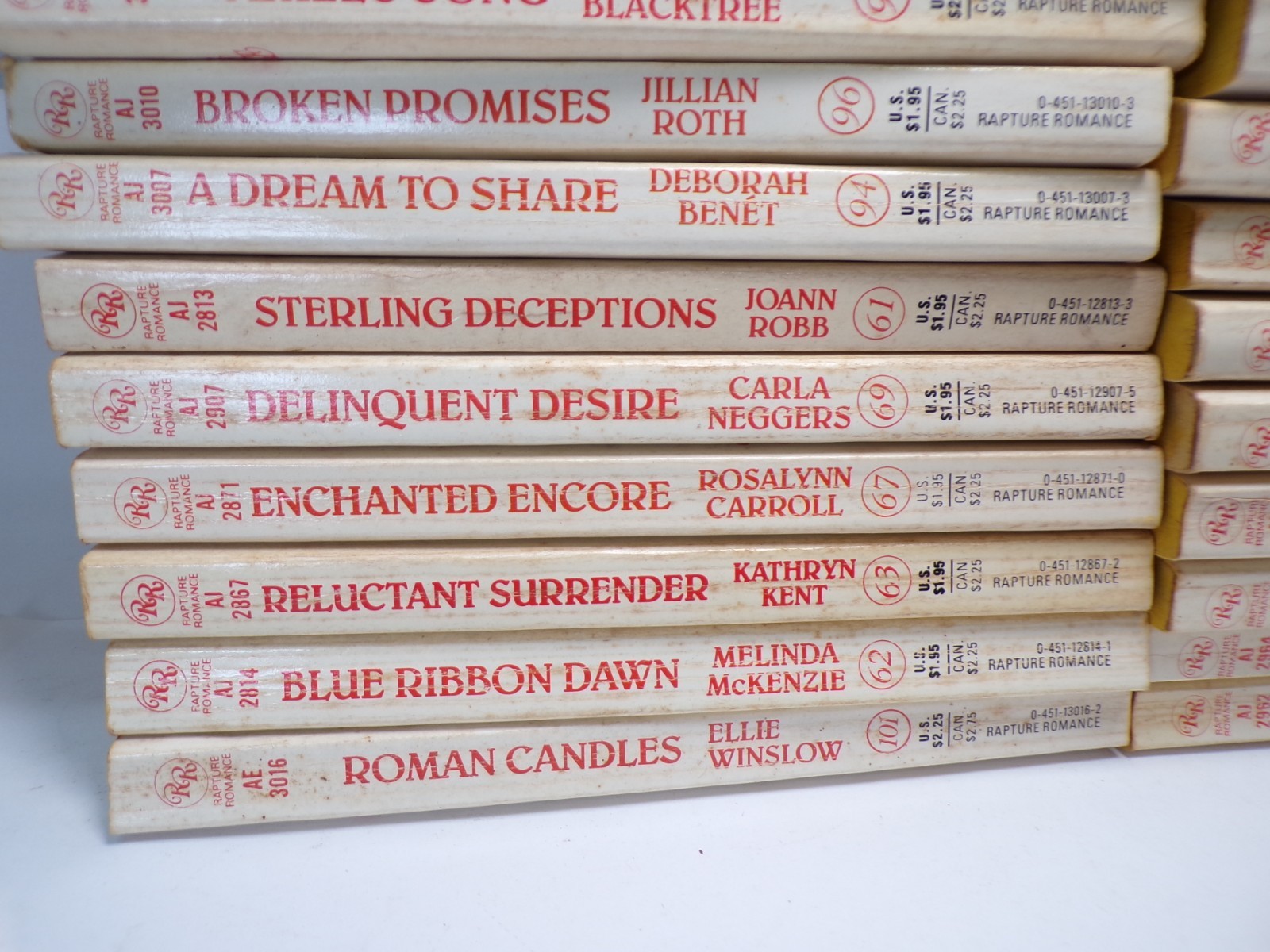 28 Rapture Romance Novels Multiple Titles Authors Numbers Paperback