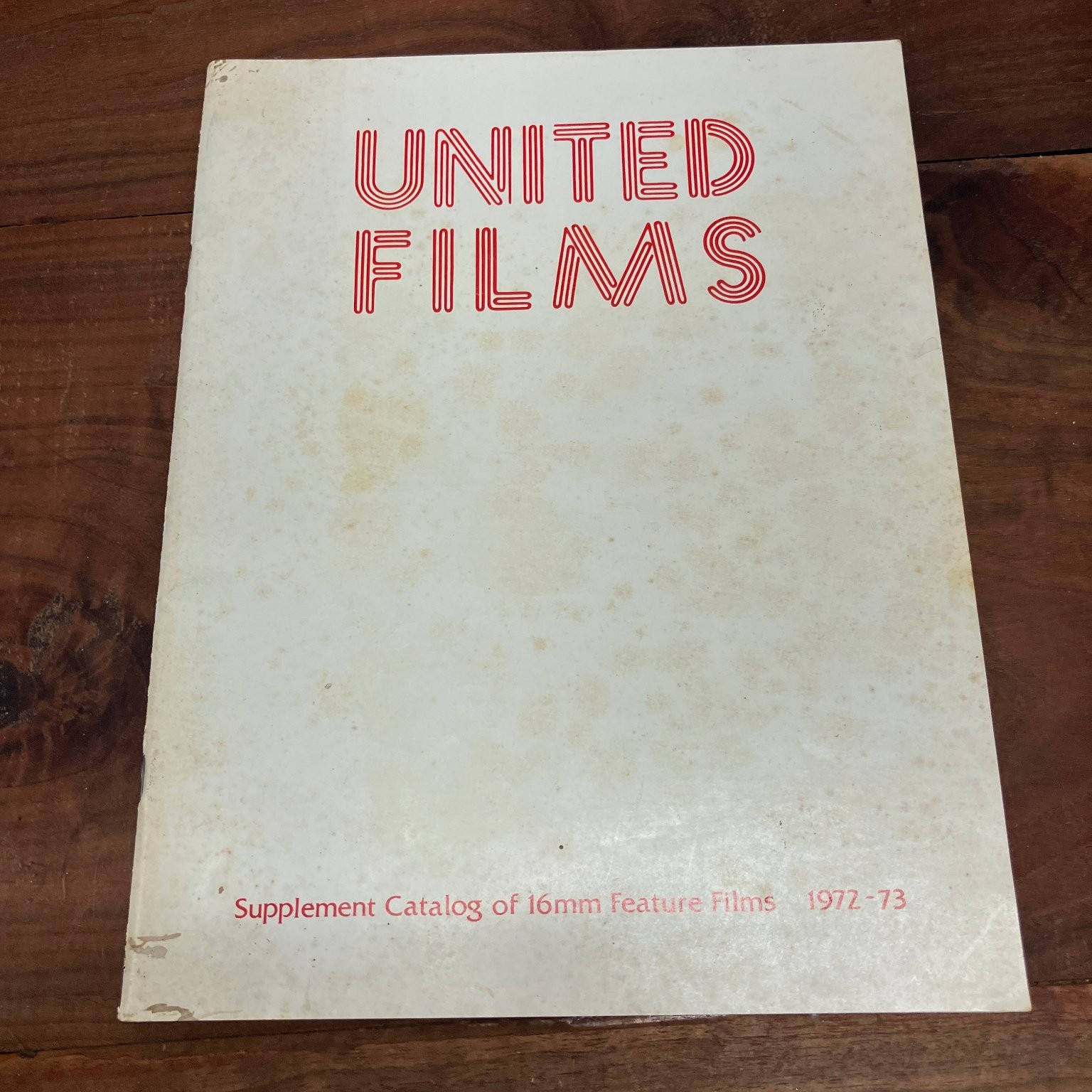 United Films Supplement Catalog 1972-73 16mm Feature Films Vintage Films