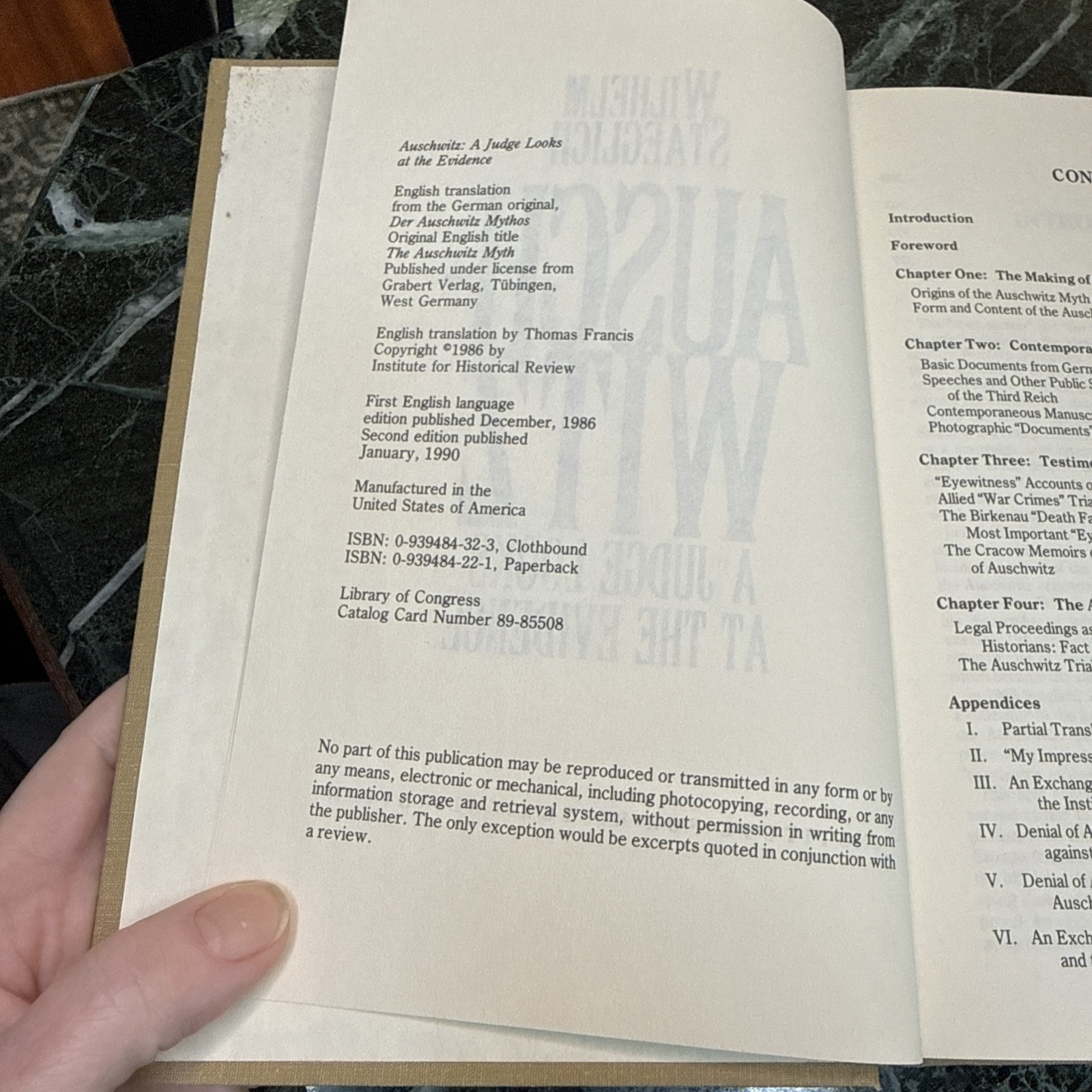 AUSCHWITZ A JUDGE LOOKS AT THE EVIDENCE Staeglich Vintage Hardback Book 1990