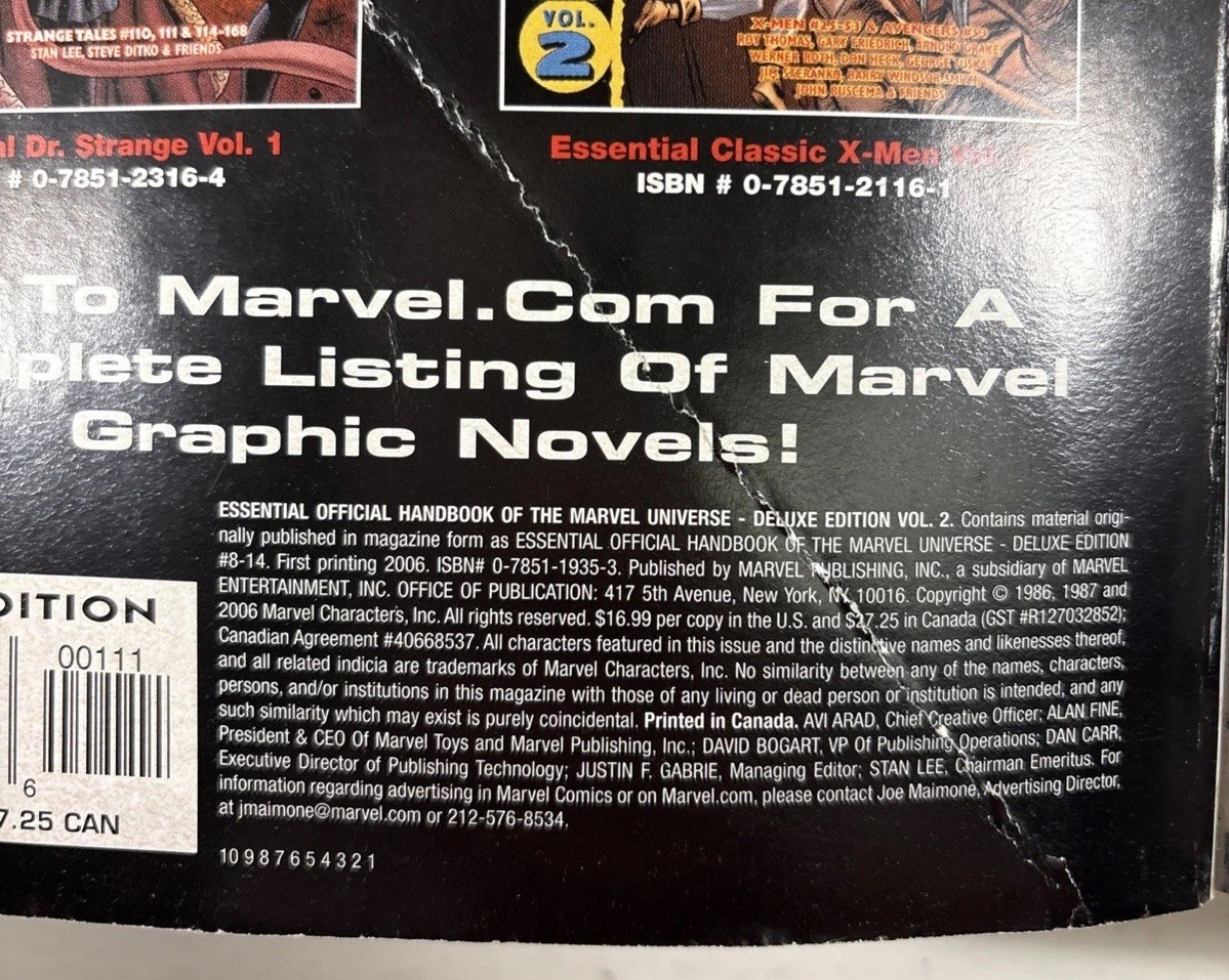 The Official Handbook of the Marvel Universe Deluxe Edition Vol 1 & 2, PBs