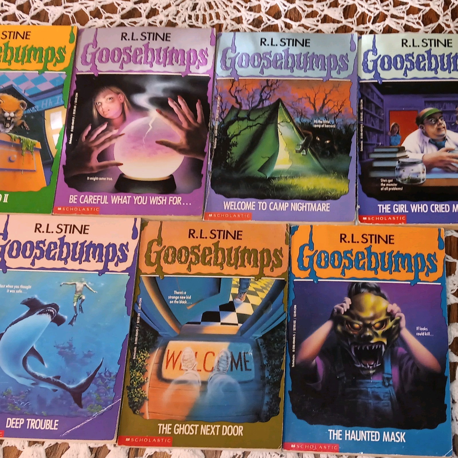 R.L. Stine Goosebumps Lot of 7 Paperback Horror Kids Novels Monsters Ghosts
