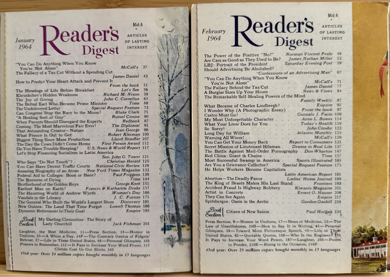 1964 January February READER’S DIGEST MAGAZINE Vintage History Short Story Tales