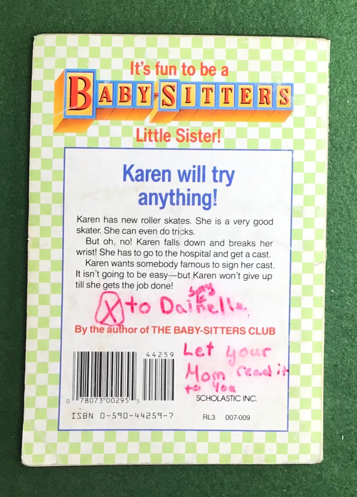 Babysitters Little Sister #2 Karen’s Roller Skates Ann M Martin library copy