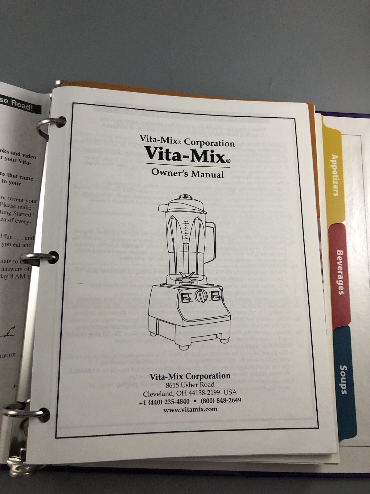 2004 Vita-Mix Whole Food Recipes For Better Living – Ring Bound Book VE7