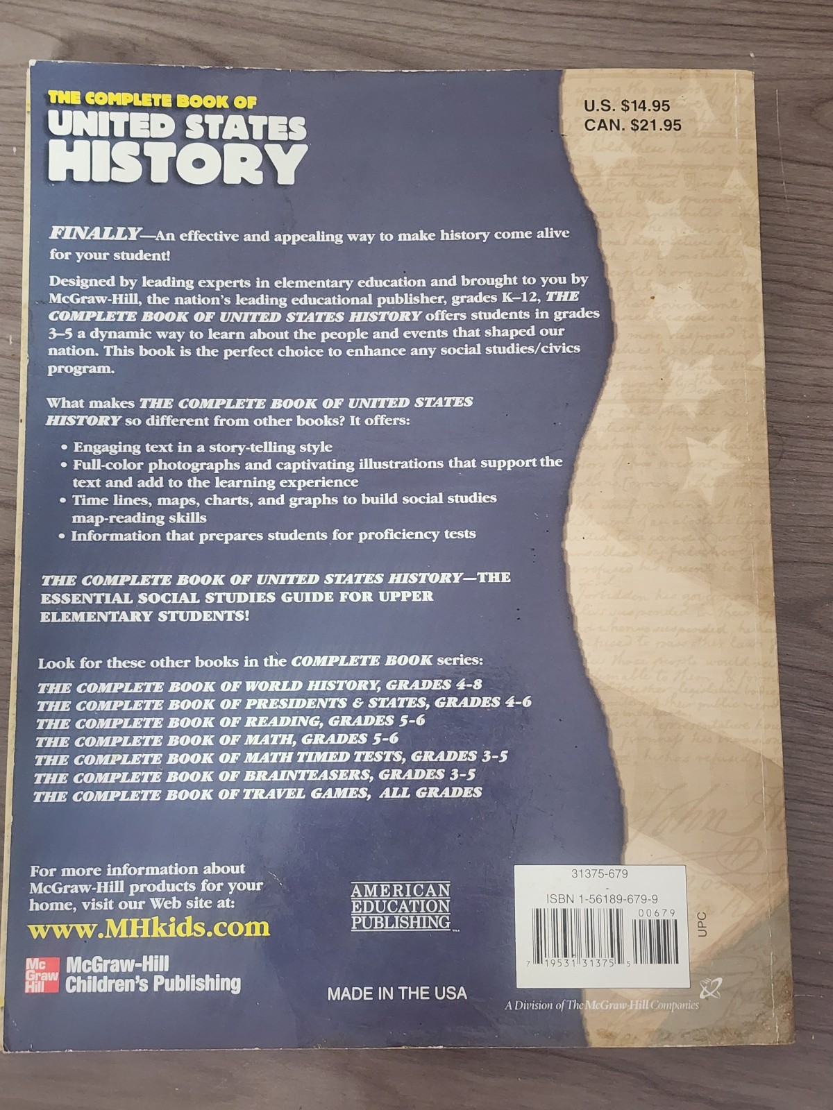 🕮 A50~The Complete Book of United States History Grades 3-5