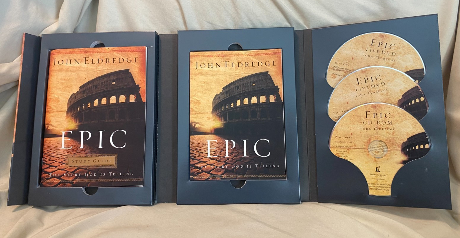 Epic Church Kit DVD and Paperback By Eldredge, John – unused
