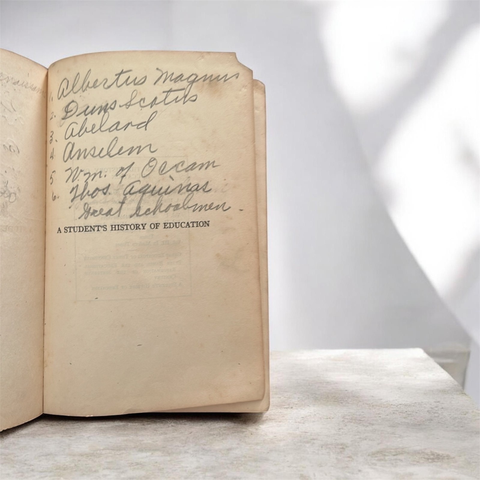 Antique Book „A Student’s History of Education“ 1926 HC Inscribed