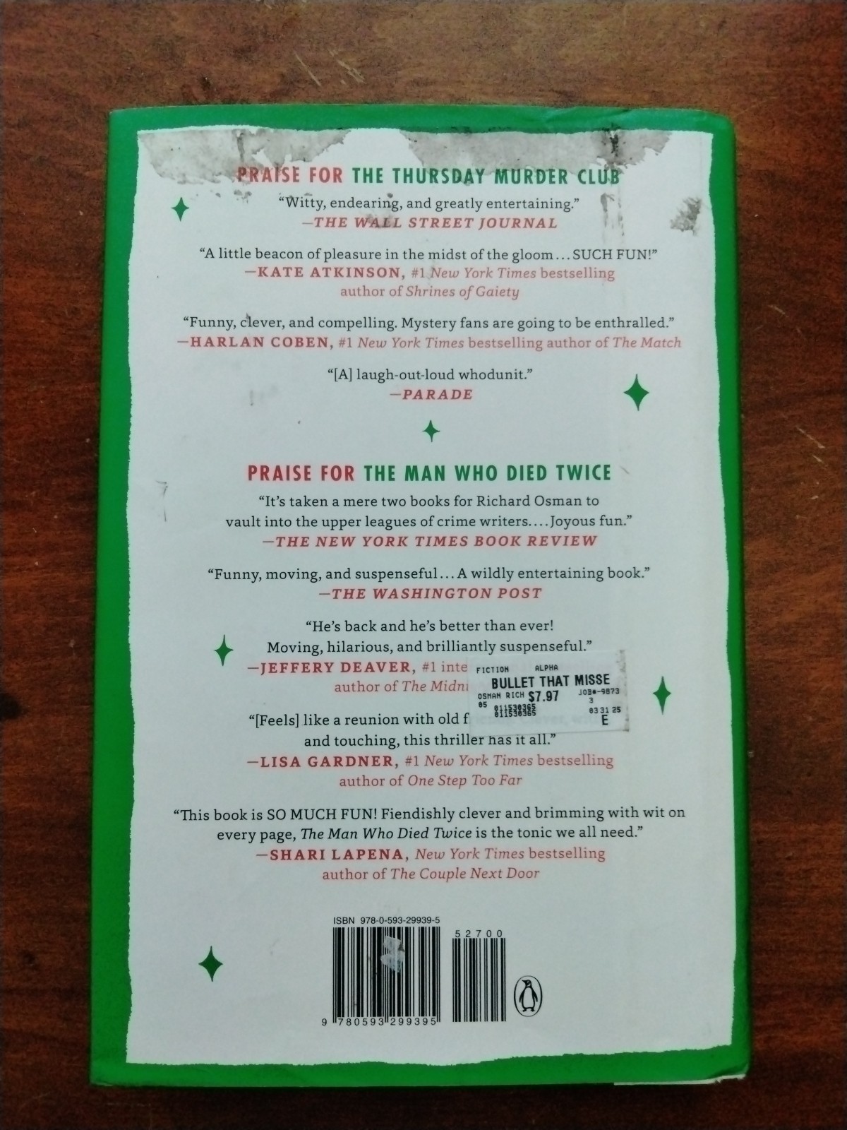 Bullet That Missed, The: By Richard Osman 1st American Ed. HC/BJ 2022