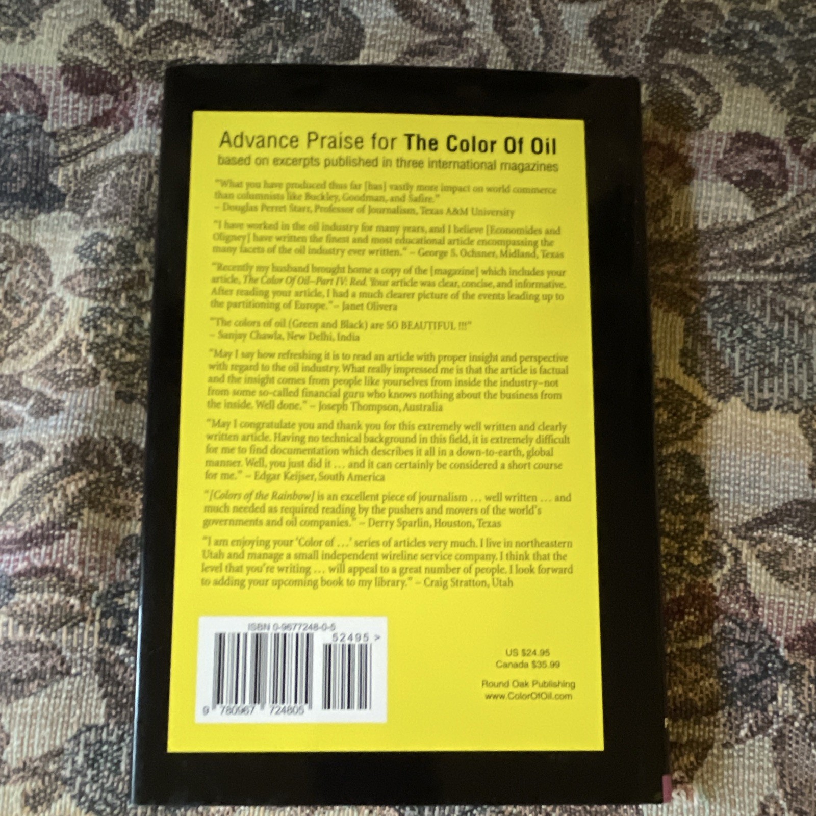 The Color Of Oil Signed Inscribed Hardcover w/ Dust Jacket Illus 1999