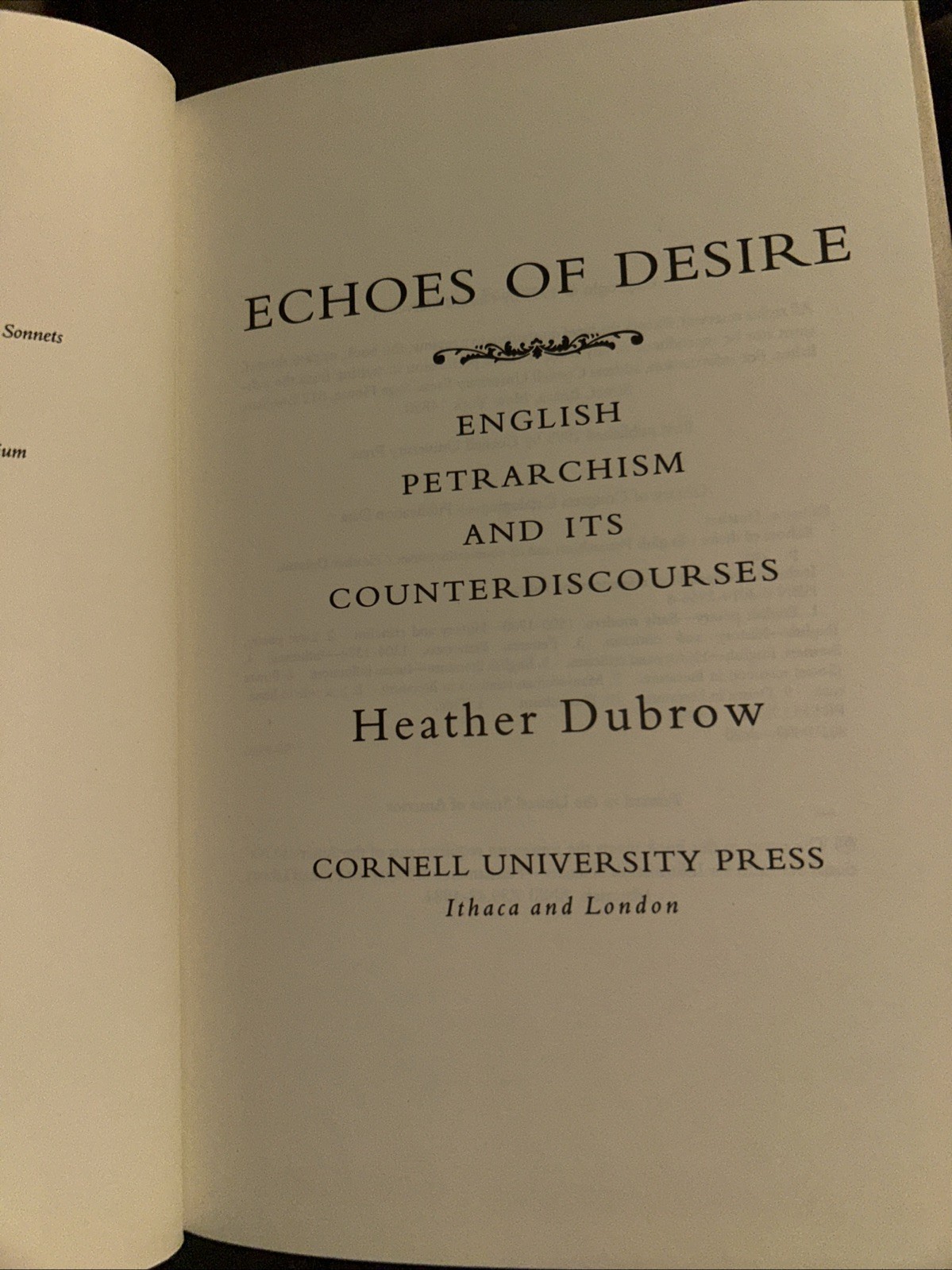 Echoes of Desire by Professor Dubrow, Heather: New