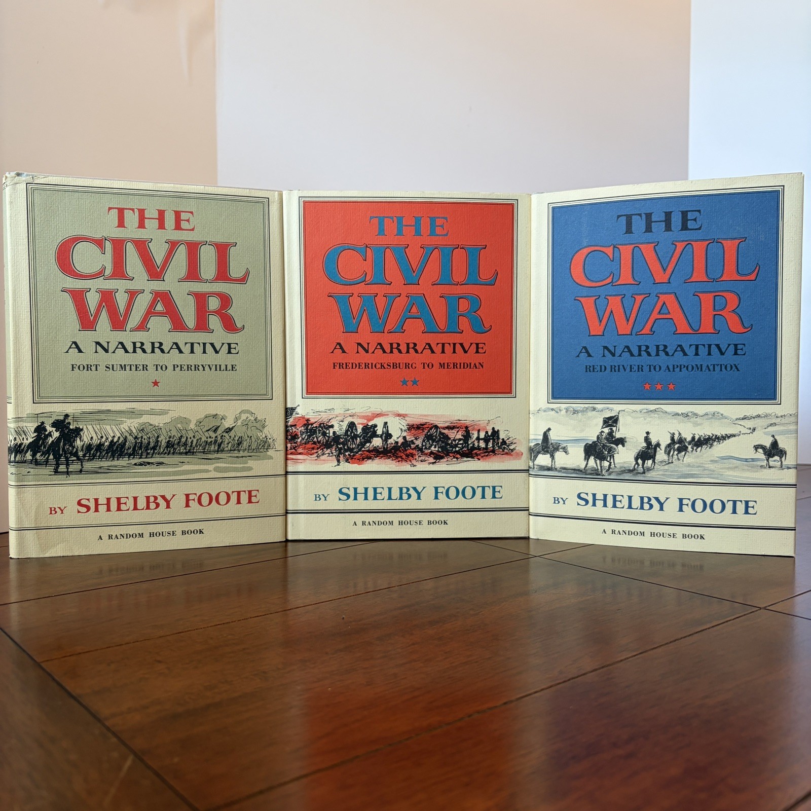 The Civil War by Shelby Foote, 1st Ed. (1958, 1963, 1974) 3 Volume hardcover Set
