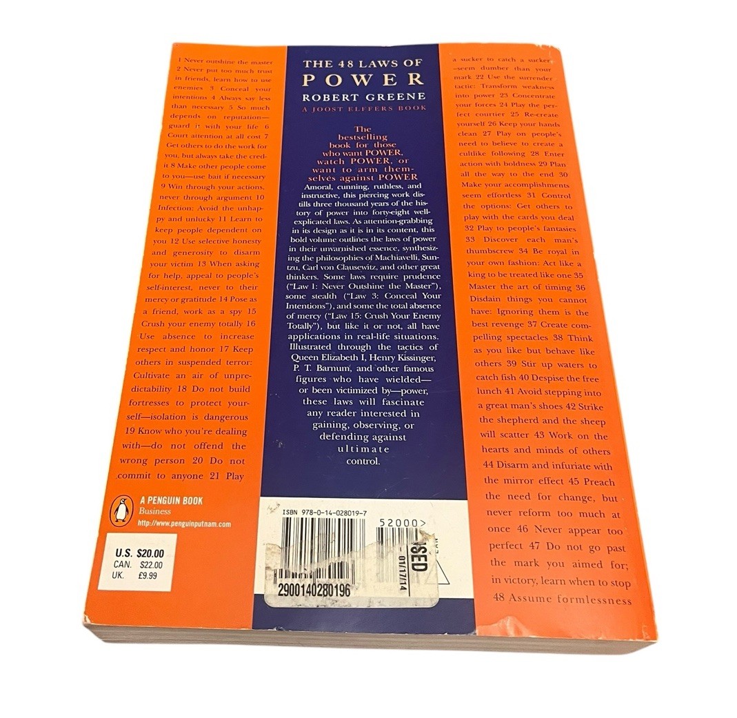 48 Laws of Power – Paperback By Robert Greene – VERY GOOD