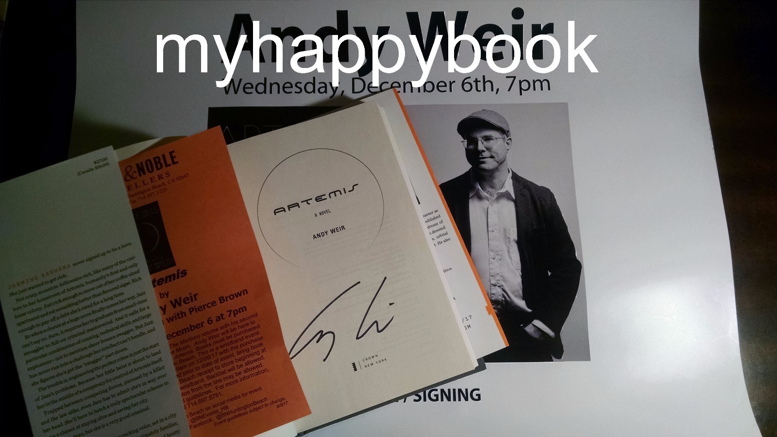 SIGNED Artemis by Andy Weir, Hardcover, autographed, new with event photos