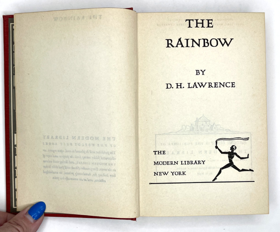 1943 D.H. Lawrence The Rainbow The Modern Library Edition HC No DJ Vintage