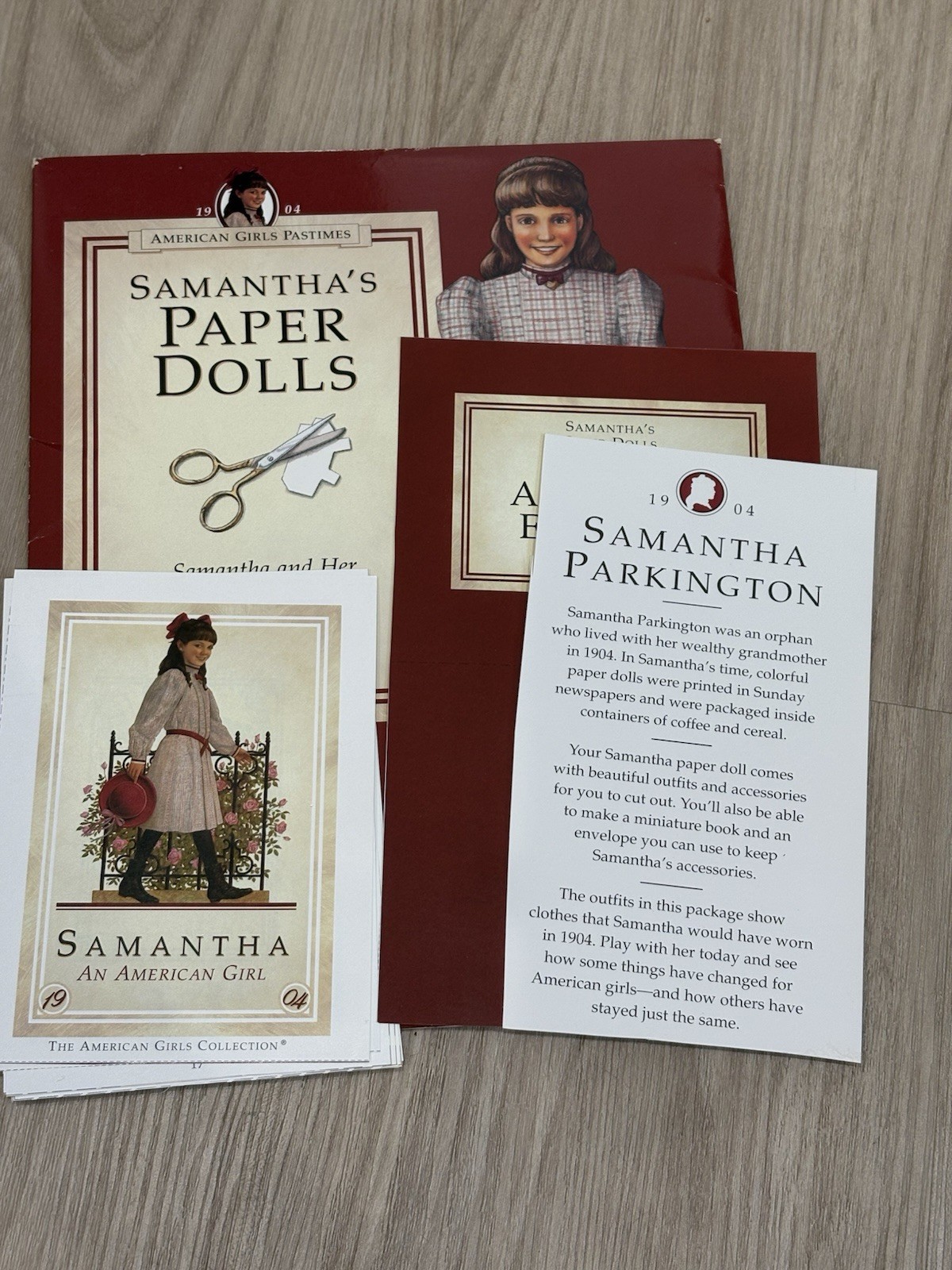 Set 4 AMERICAN GIRL Dolls Felicity’s &Addy’s Theater Kit Samantha’s Paper Dolls+
