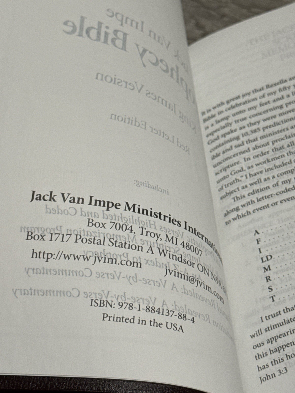 🙏 The Jack Van Impe Prophecy Bible Third Edition KJV King James Version Bible