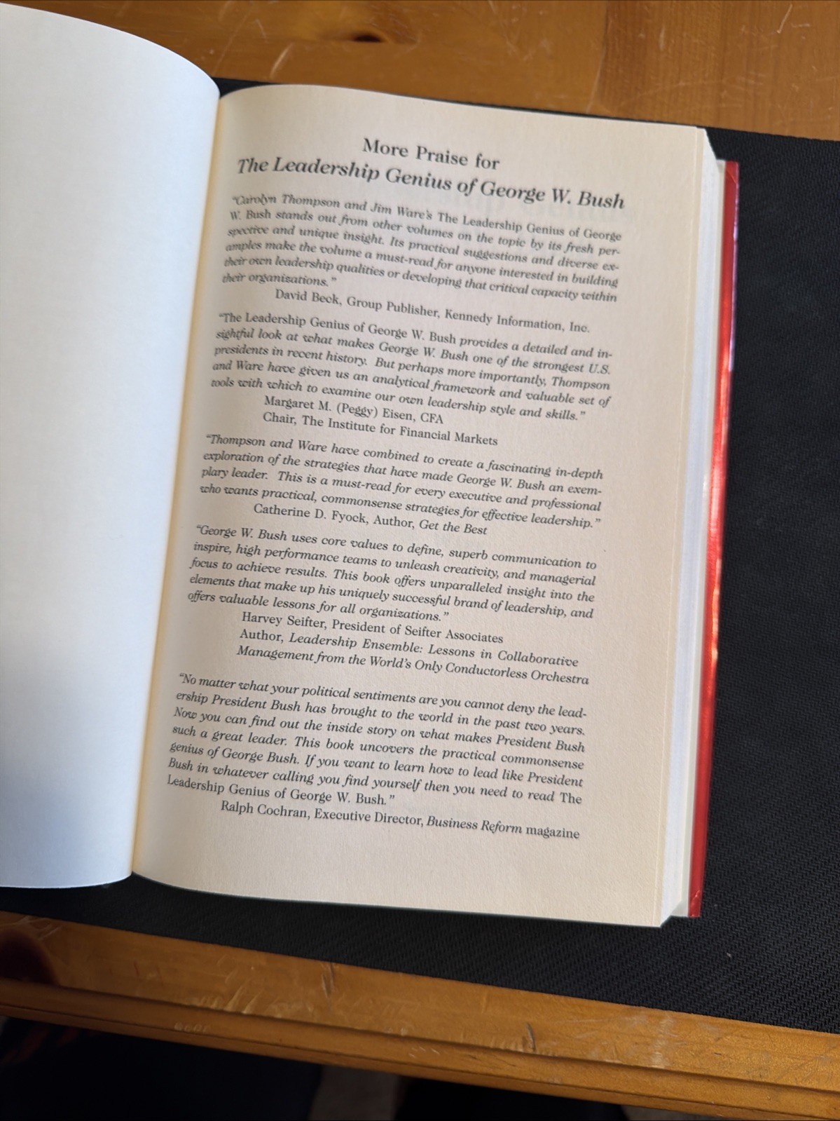 The Leadership, Genius Of George W. Bush Motivation Businesses Leadership HC