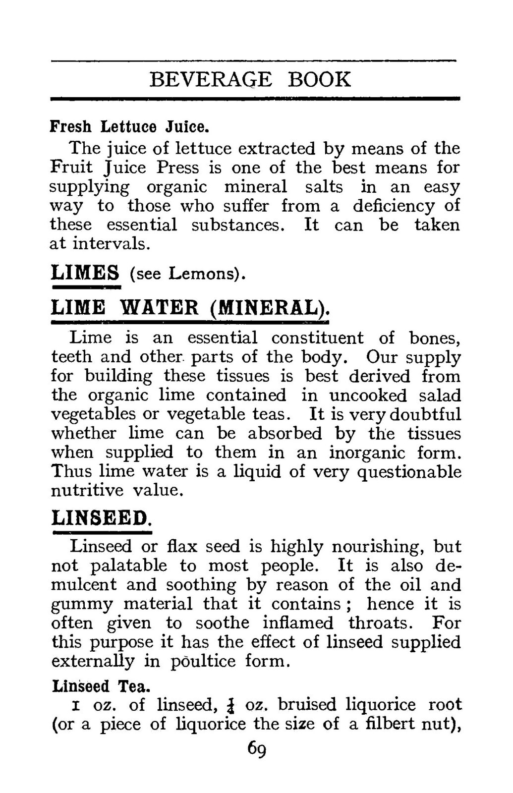 The Healthy Life Beverage Cook Book „1911“ 125 Pages