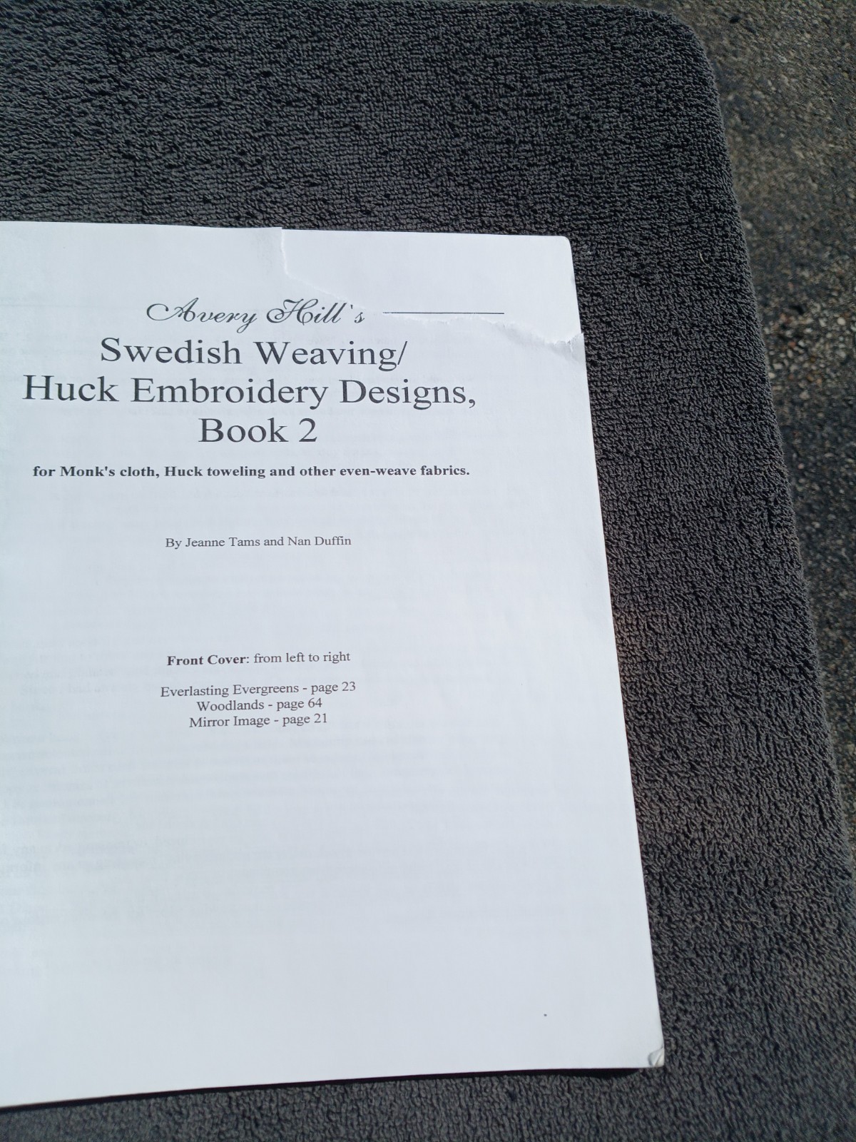 Avery Hill’s SWEDISH WEAVING/HUCK EMBROIDERY Designs Book II READ DESCRIP