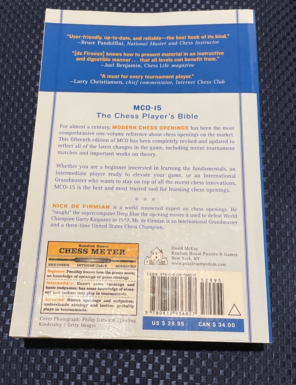 Modern Chess Openings Book – 15th Ed. Nick de Firmian Good Quality! Good Gift!