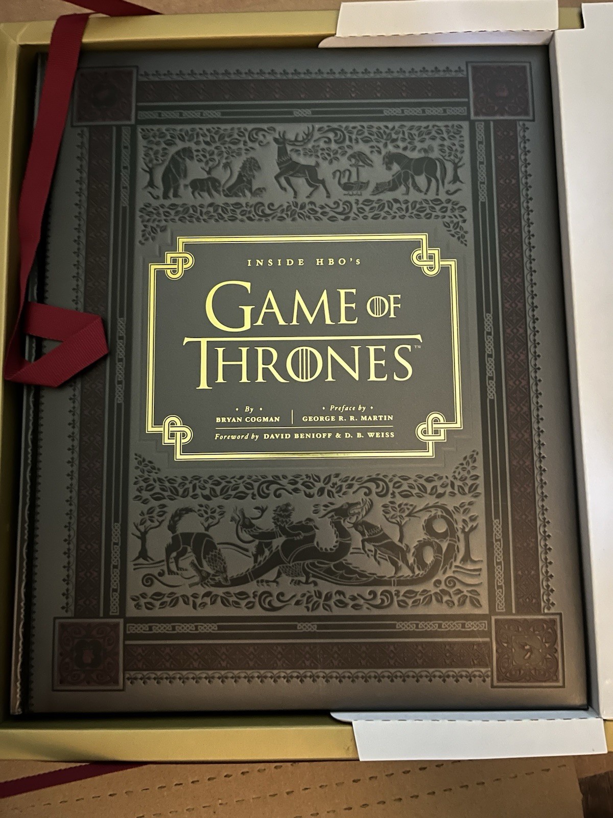 SIGNED George RR Martin HBO’s Game of Thrones Collector’s 2 Book Set MINT RARE