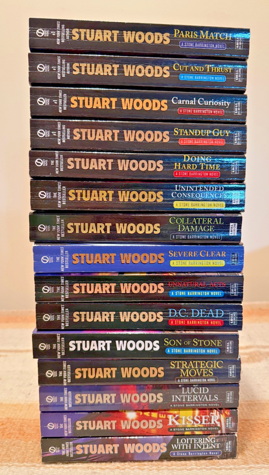 Stuart Woods PB Lot of 15 Kisser Lucid Intervals Carnal Curiosity Cut & Thrust