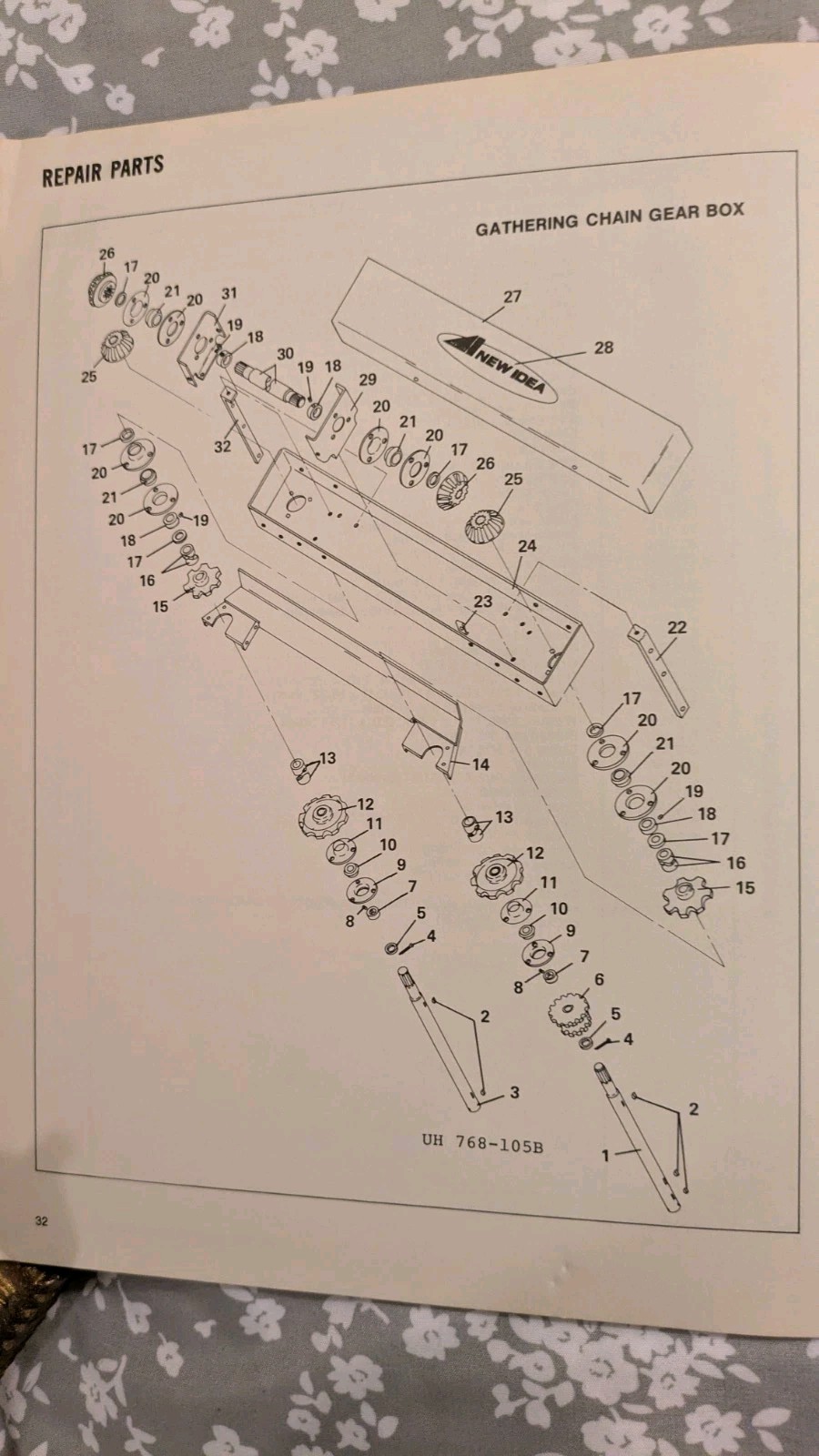 NEW IDEA 768 THREE ROW WIDE & NARROW CROP HEAD Operator’s Manual, PB, 40 Pages
