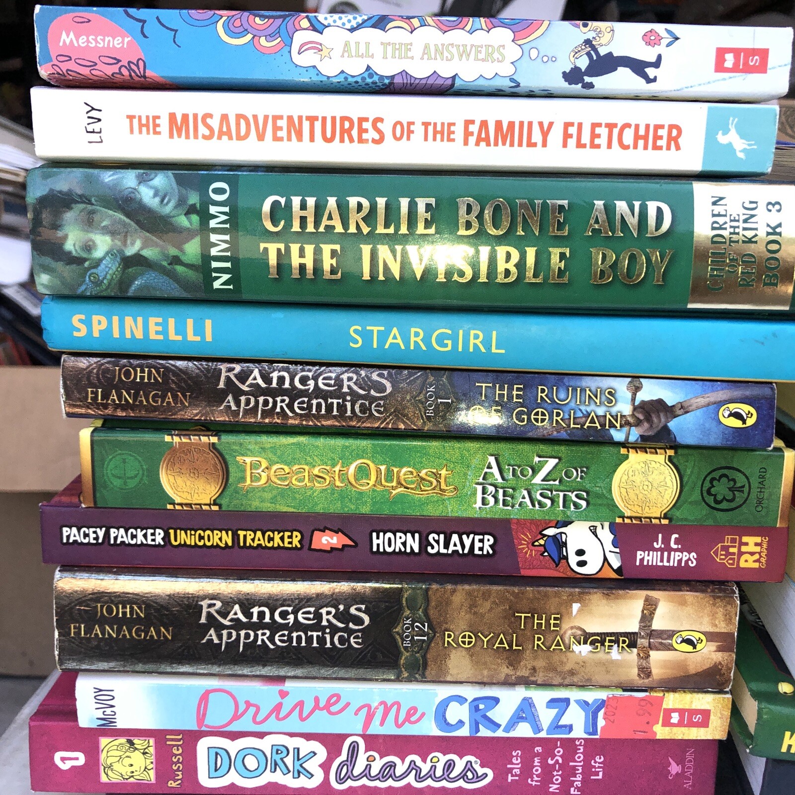 Middle School Children’s Book Lot Of 50 Assorted Ages 9 To 12 Very Good