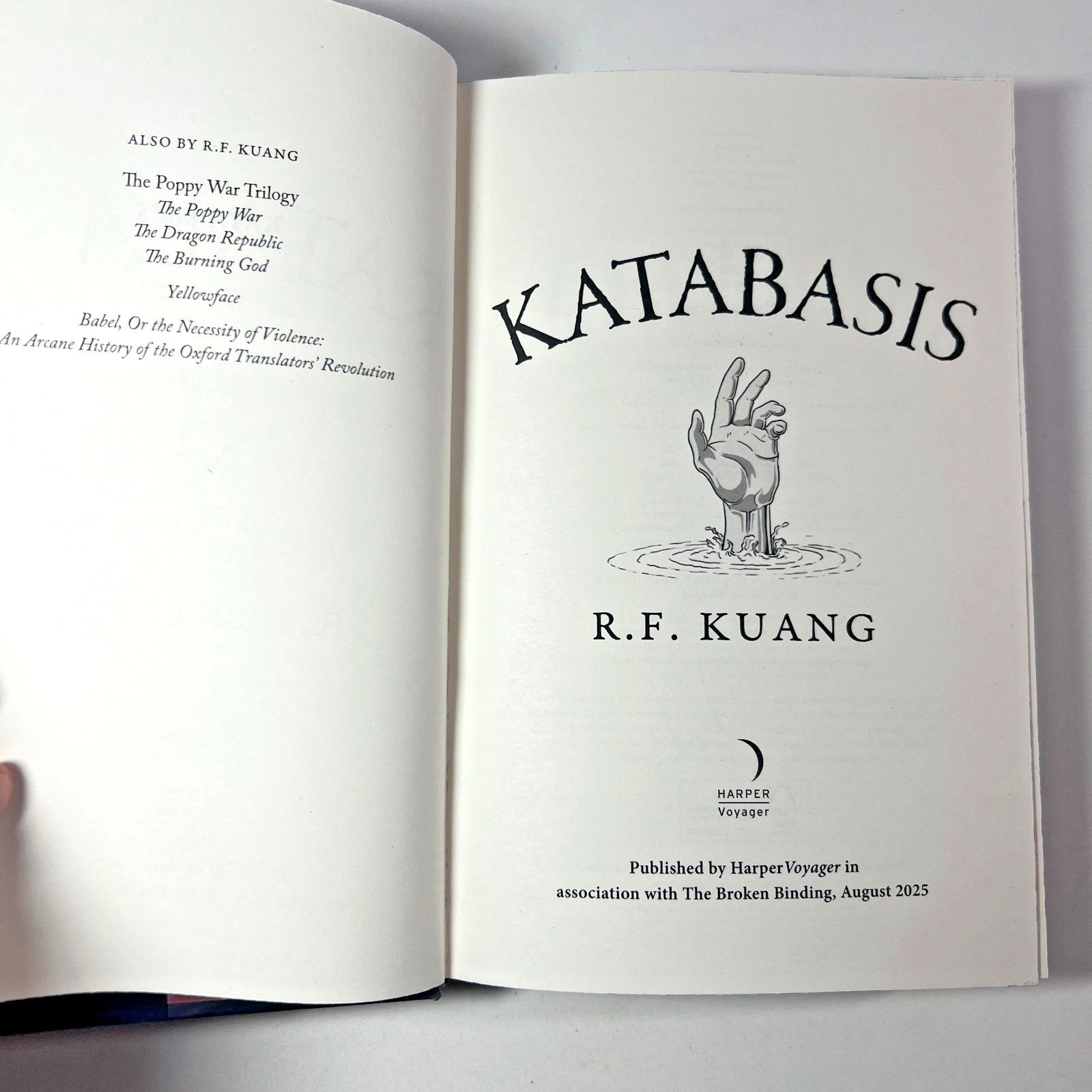 Katabasis R. F. Kuang Hardcover The Broken Binding Tier 2 Edition Bookmark