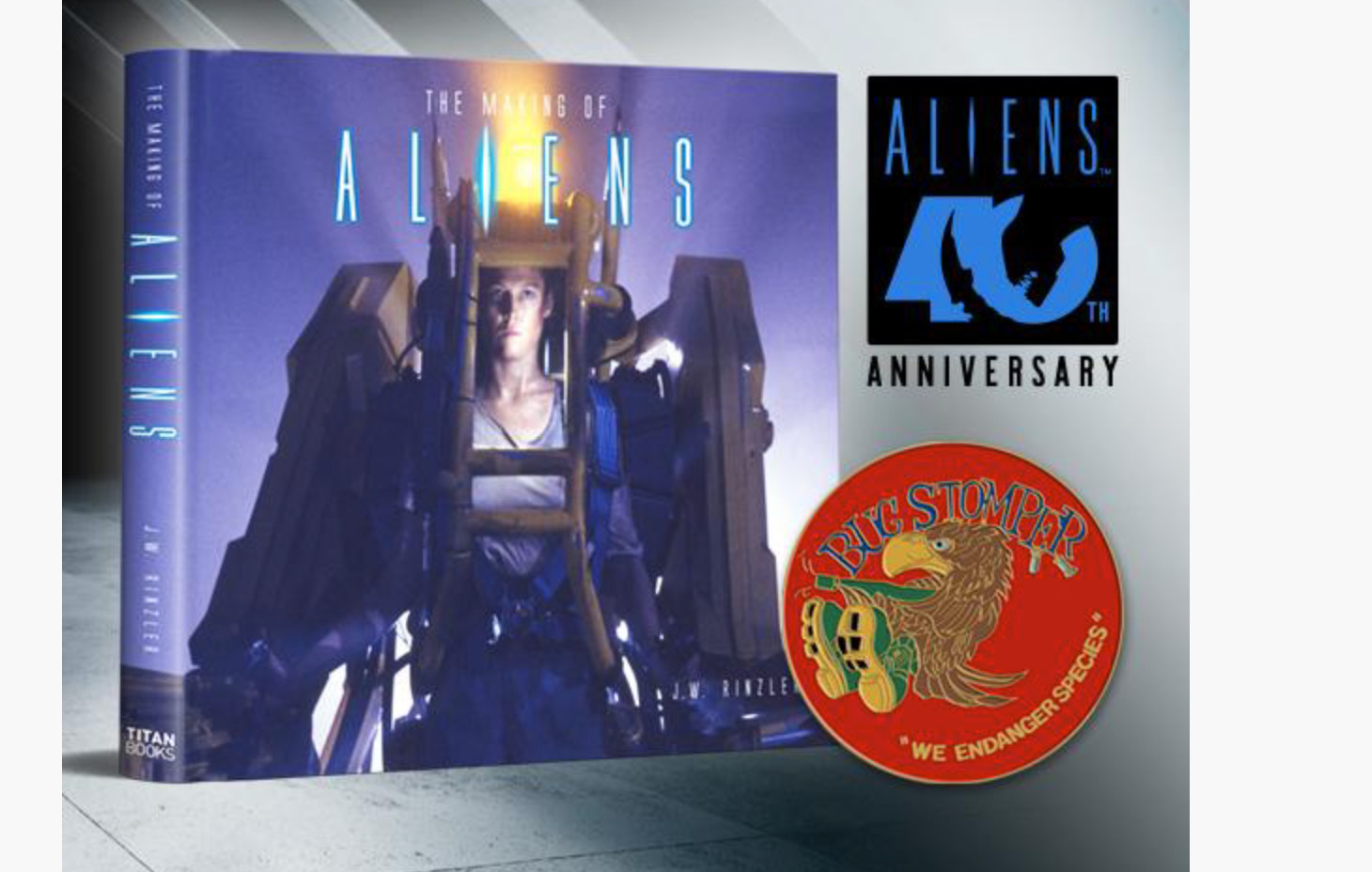 SDCC 2026 Titan Comics The Making of Aliens Book + Bugstomper enamel pin