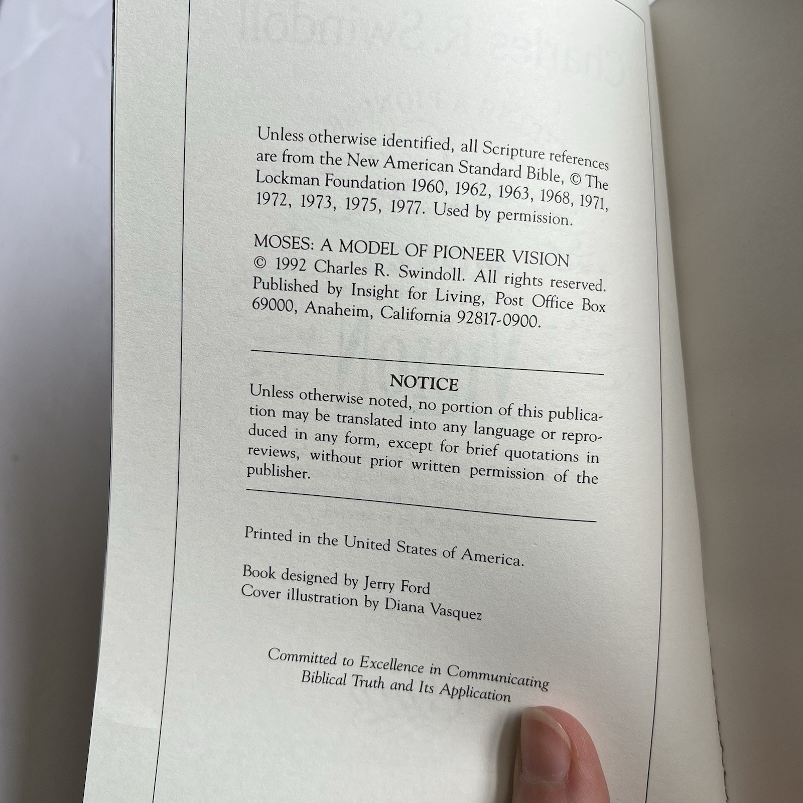 Moses Vision Recovering a Pioneer Spirit Bible Study Guide by Charles R Swindoll