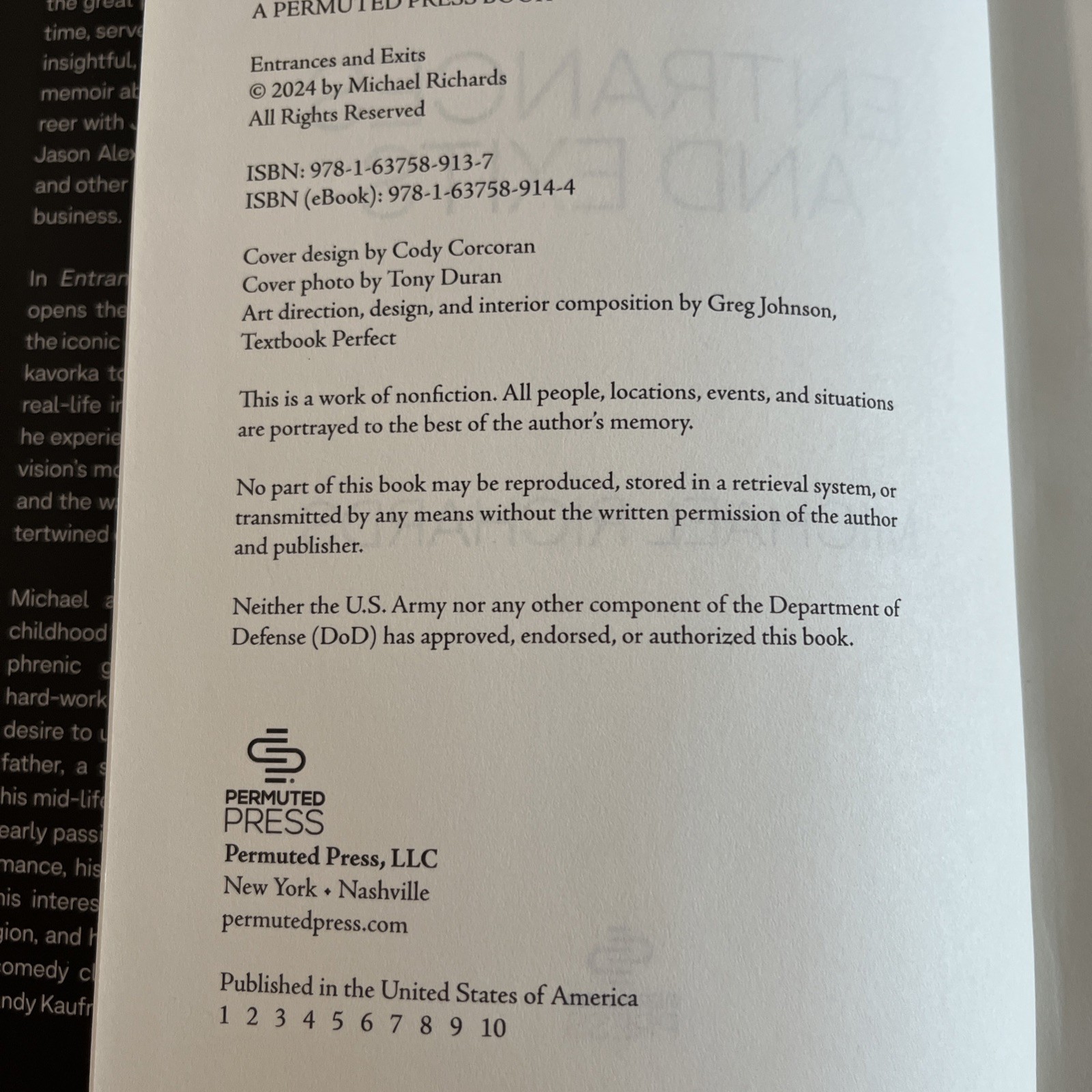 Michael Richards Entrances and Exits Book Foreword by Jerry Seinfeld