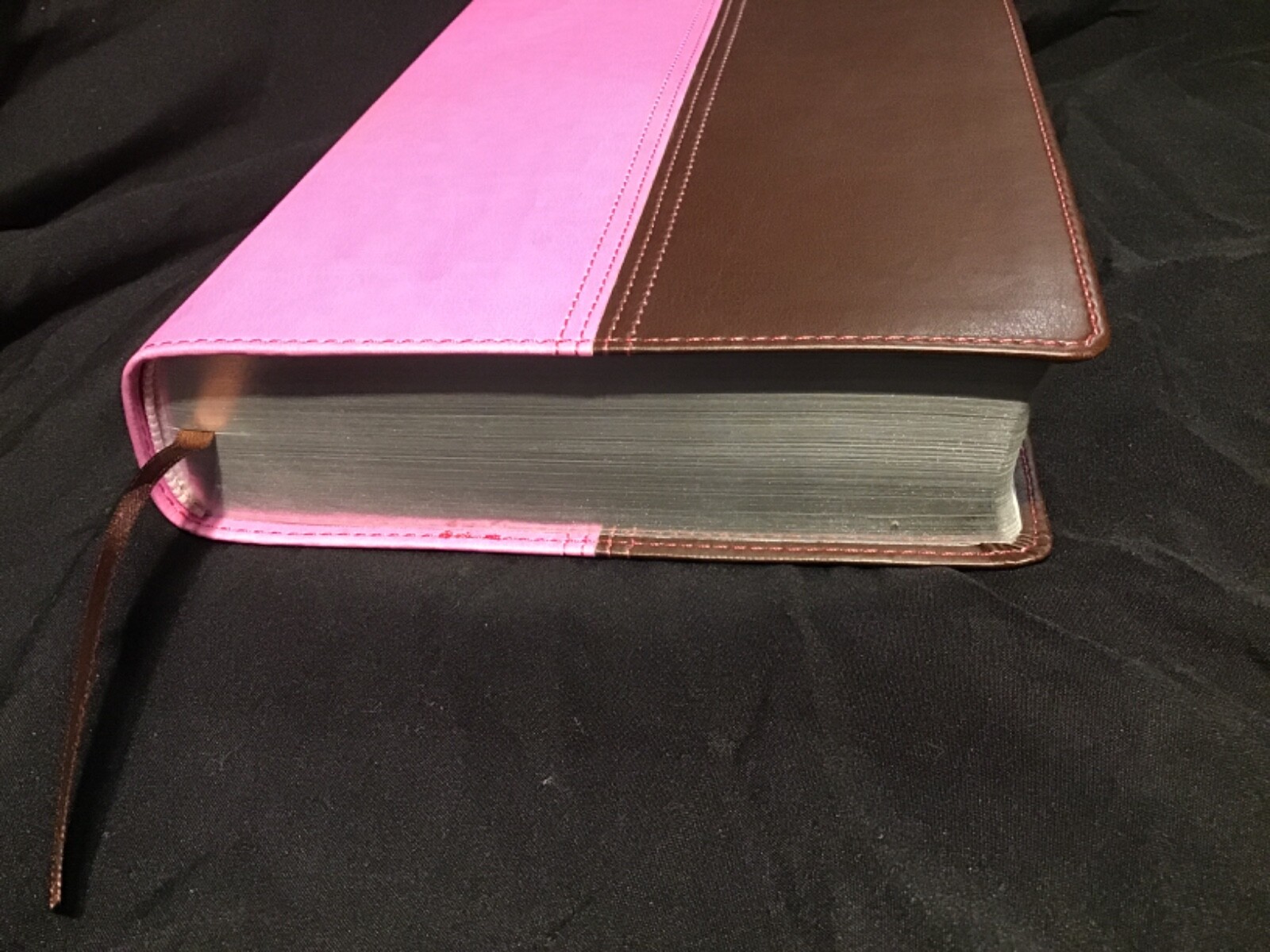 NIV & KJV Side-By-Side Bible Large Print Orchid/Chocolate Italian Duo-Tone