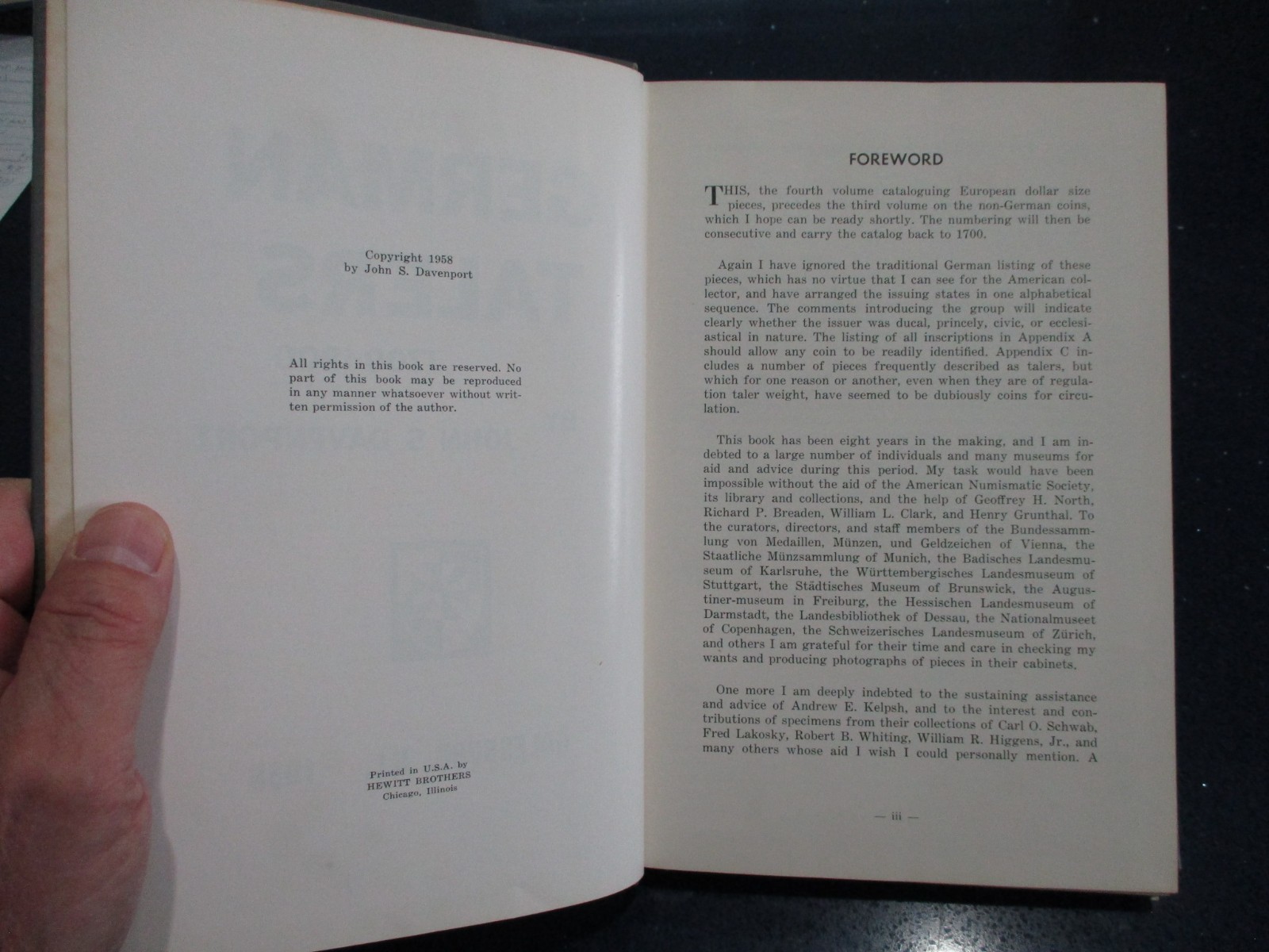 GERMAN TALERS 1700-1800 w/ORIG VALUE SHEET! Book by John S Davenport SIGNED!