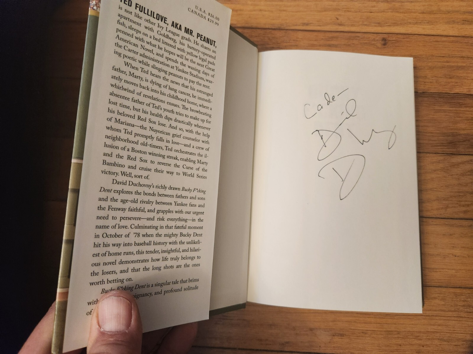 David Duchovny SIGNED Bucky F*cking Dent 2016 First Edition Hardcover w/GOA