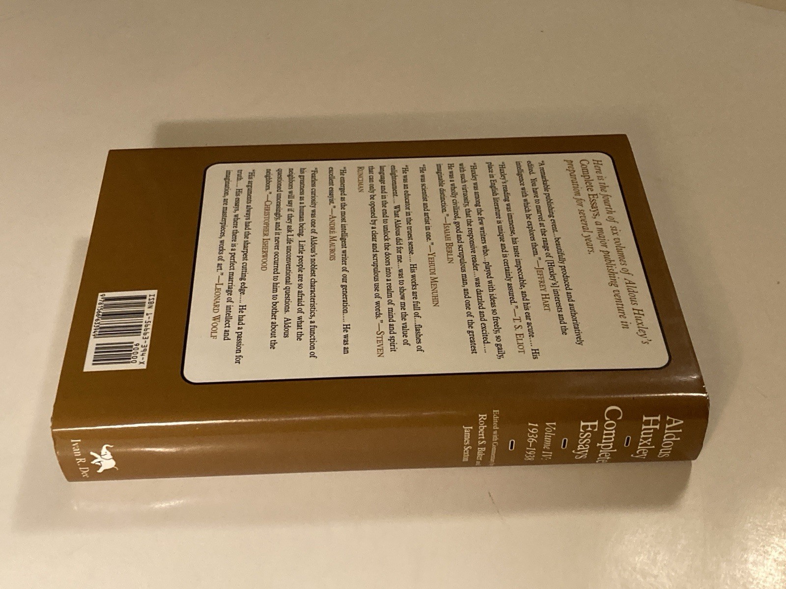 Complete Essays: Aldous Huxley, 1936-1938, Volume IV; 2001 Hardcover, NF / NF