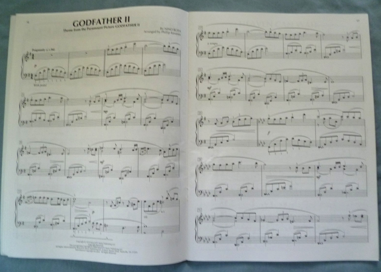 PHILLIP KEVEREN SERIES FILM SCORE COLLECTION, PIANO SOLO, 15 SONGS/56 PAGES