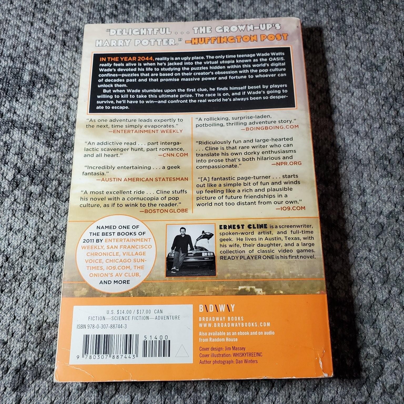 Ready Player One Ernest Cline 2011 Trade Paperback Edition Sci-Fi Broadway