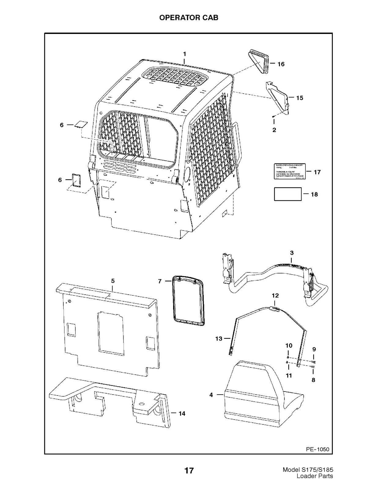 BOBCAT S175 S185 Parts Manual 2003 SN 517625001 Up – WIRE BOUND – TOUGH COVERS