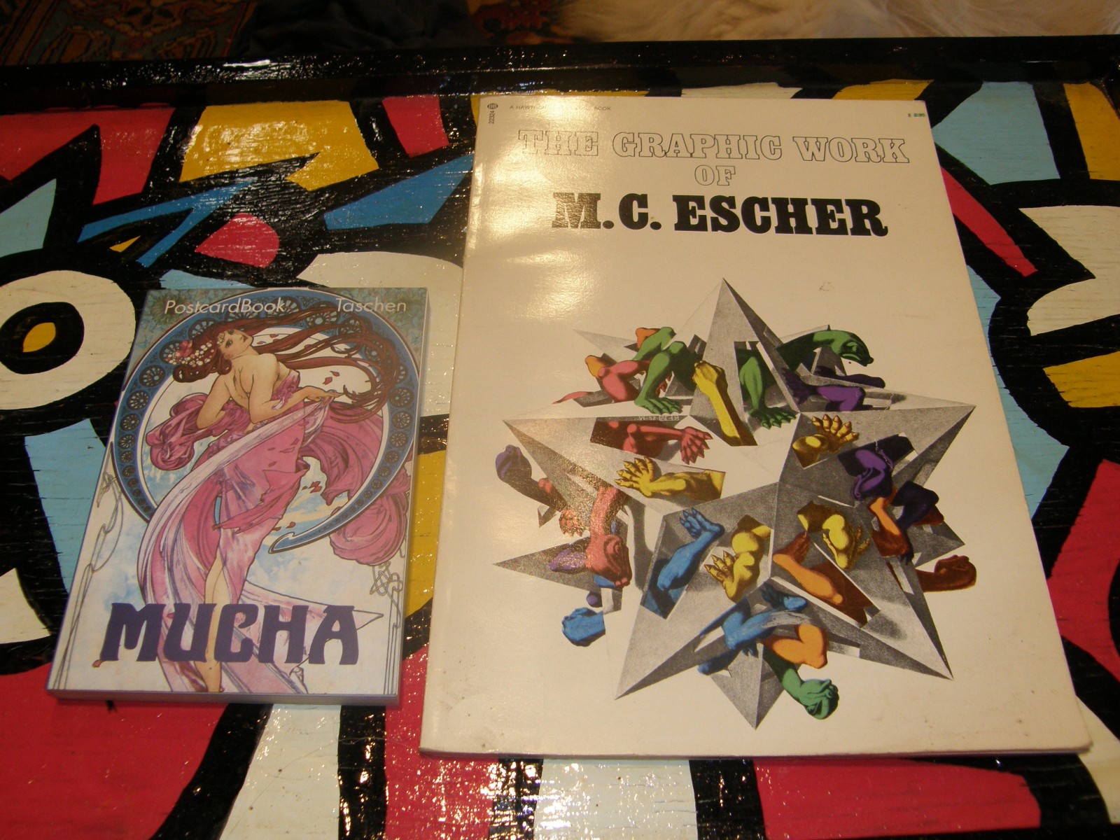 The Graphic Work of M.C. Escher + Mucha Postcard book 30 postcards Taschen