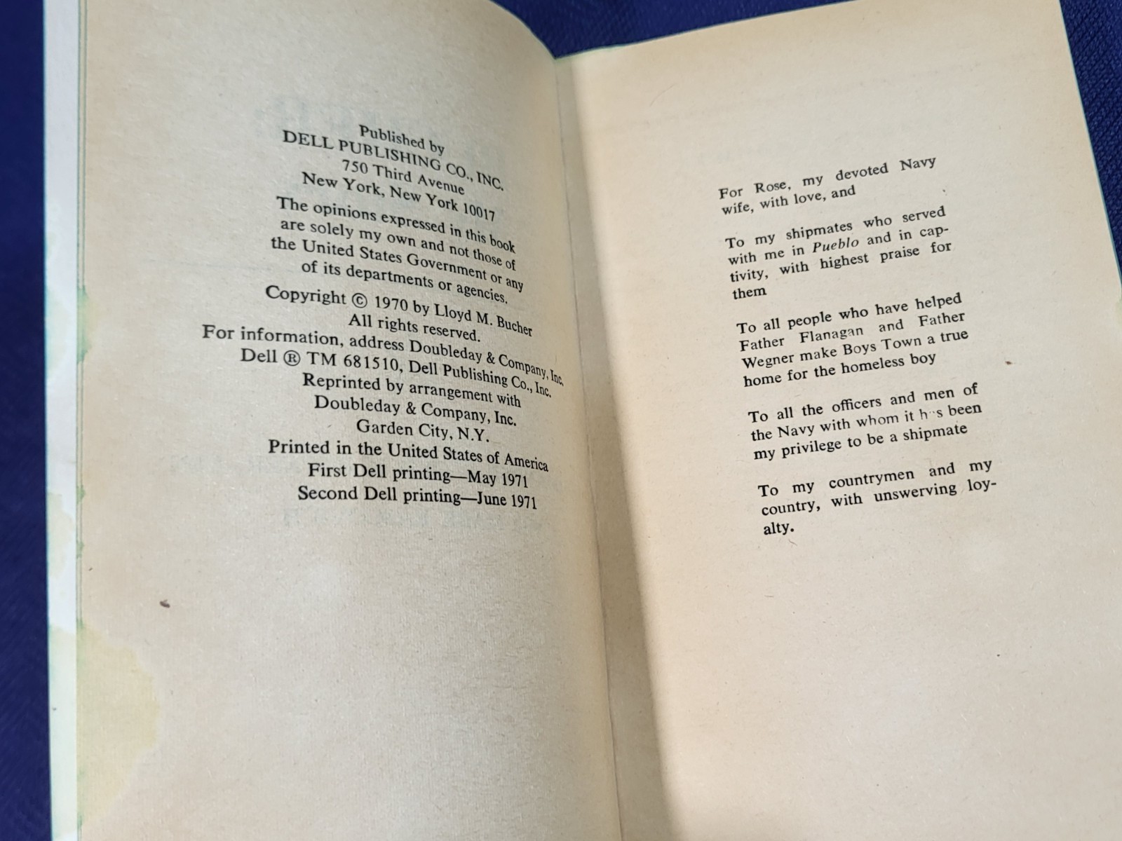 My Story – Commander Lloyd M. Bucher – Paperback 1971