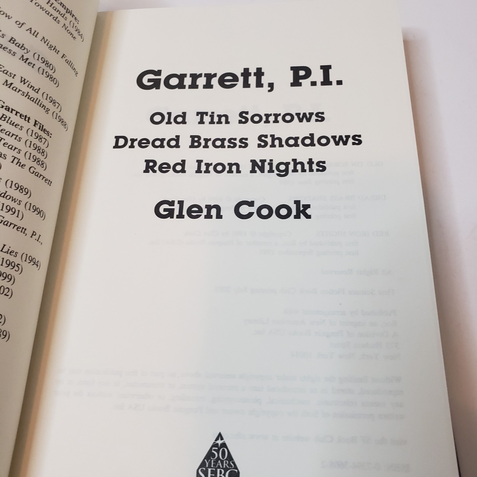 The Garrett Files & Garrett, P.I. Hardcover Book Lot Glen Cook Book Club Edition