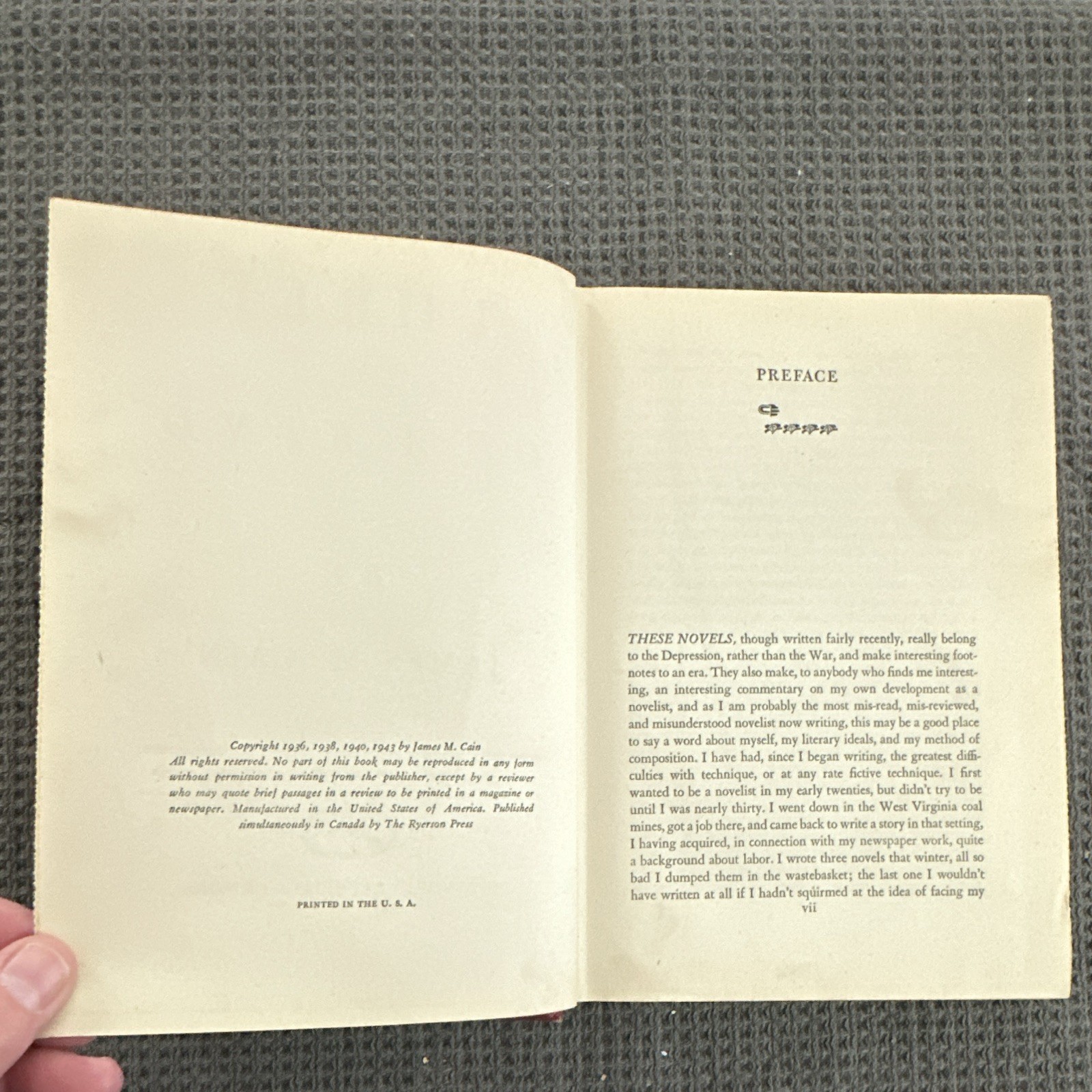 Three of a Kind by James M. Cain HC, Alfred A. Knopf, 1945, Leather Bound