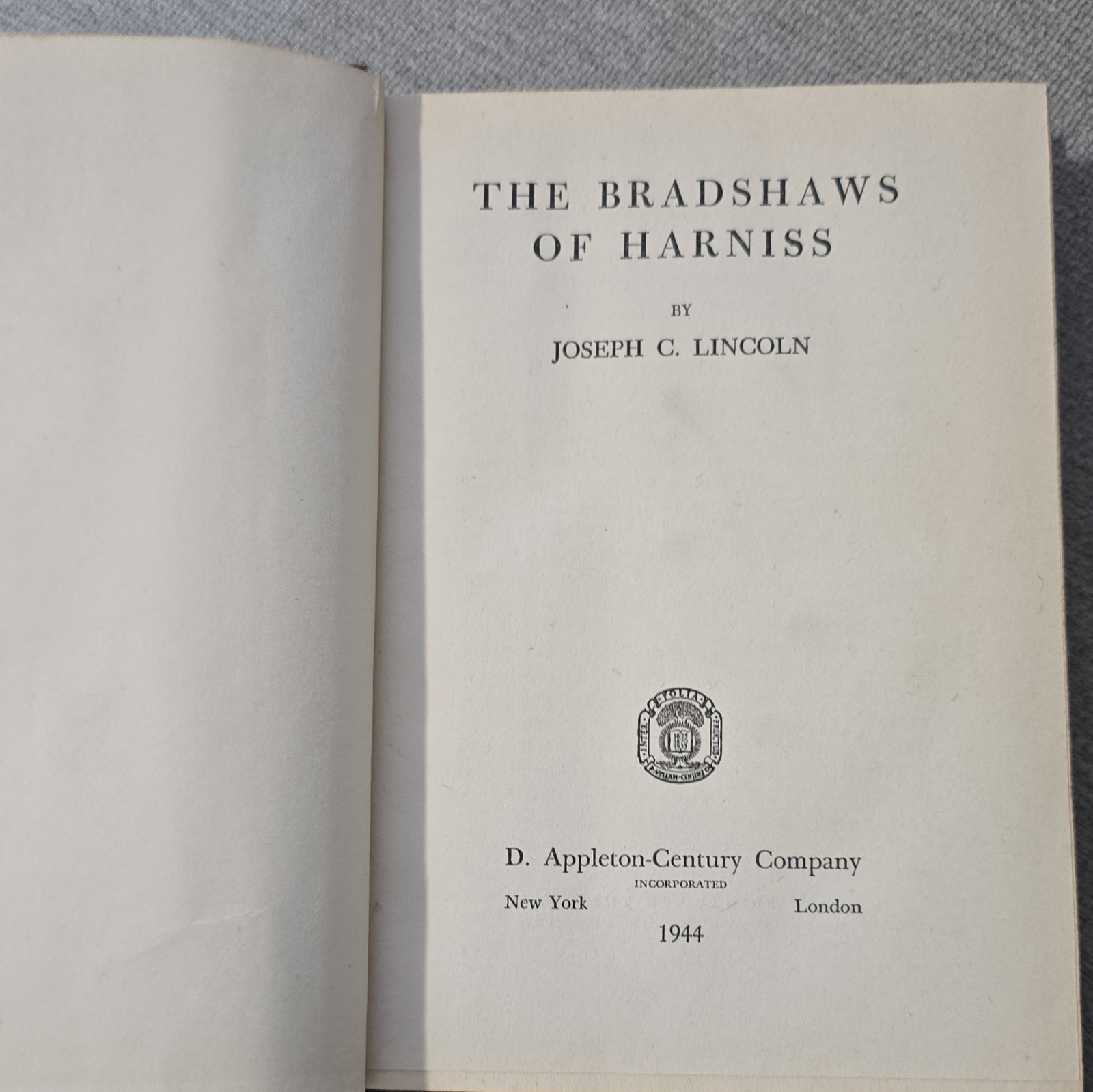 The Bradshaws of Harniss Joseph C. Lincoln Hardcover 1944 D. Appleton-Century
