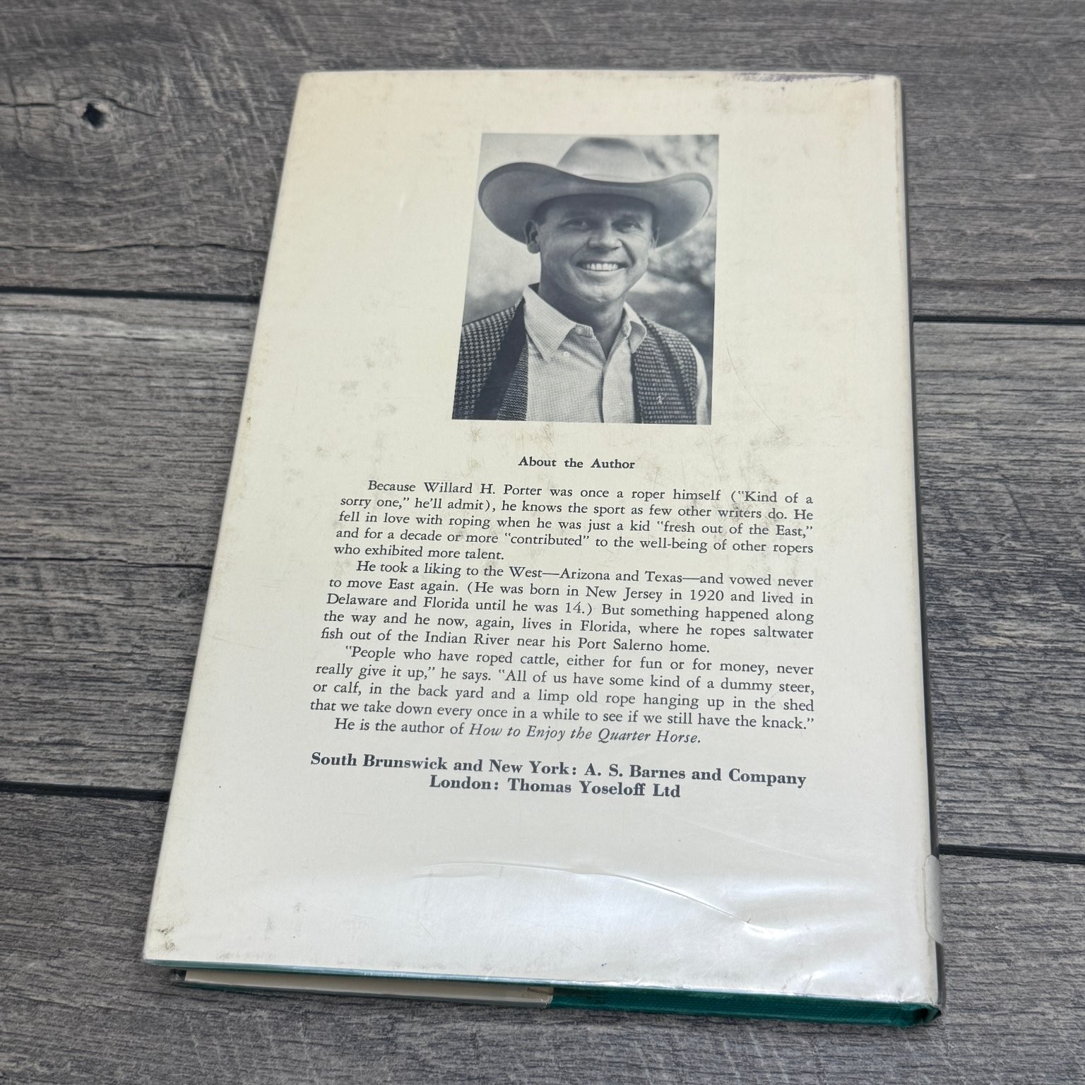 Roping and Riding Porter 1975 First Edition Rodeo Cowboy Western A.S. Barnes