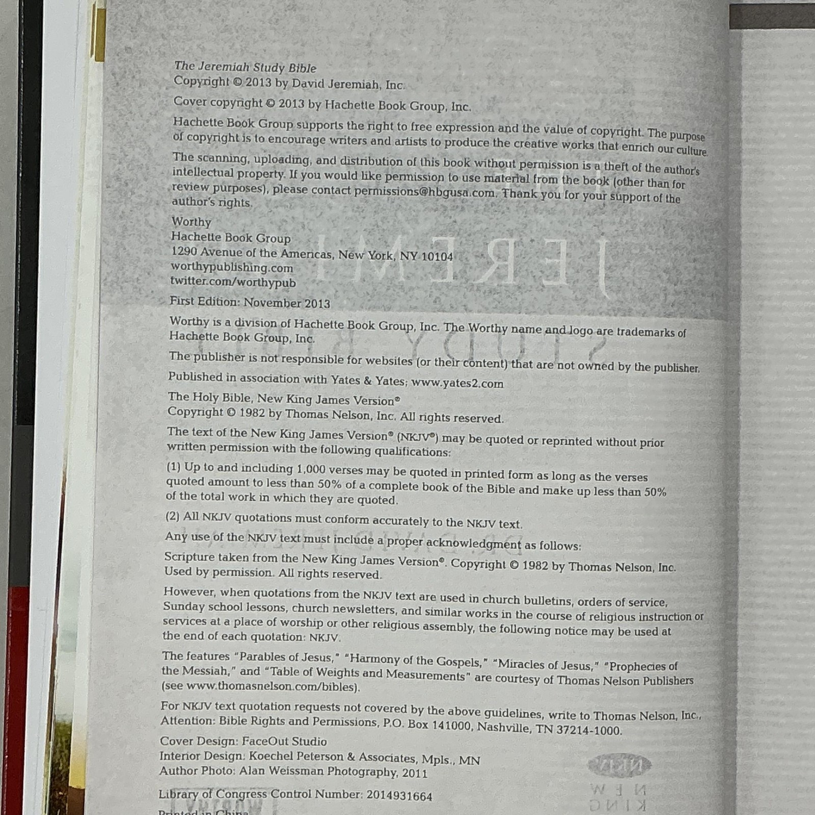The Jeremiah Study Bible David Jeremiah Hardcover 2013 1st Ed Worthy USA Red