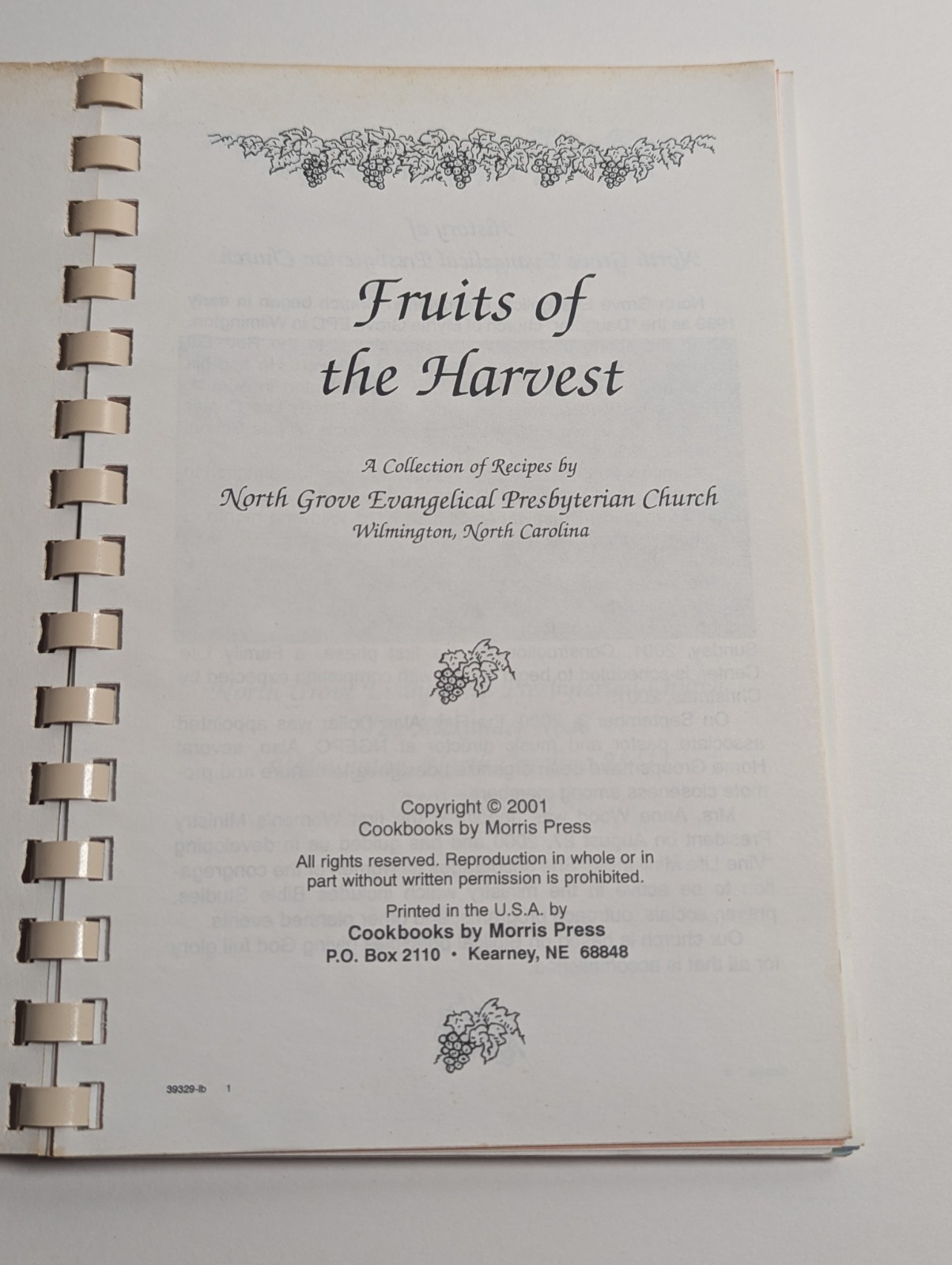 North Grove Evangelical Presbyterian Church Wilmington NC 2001 108 pages