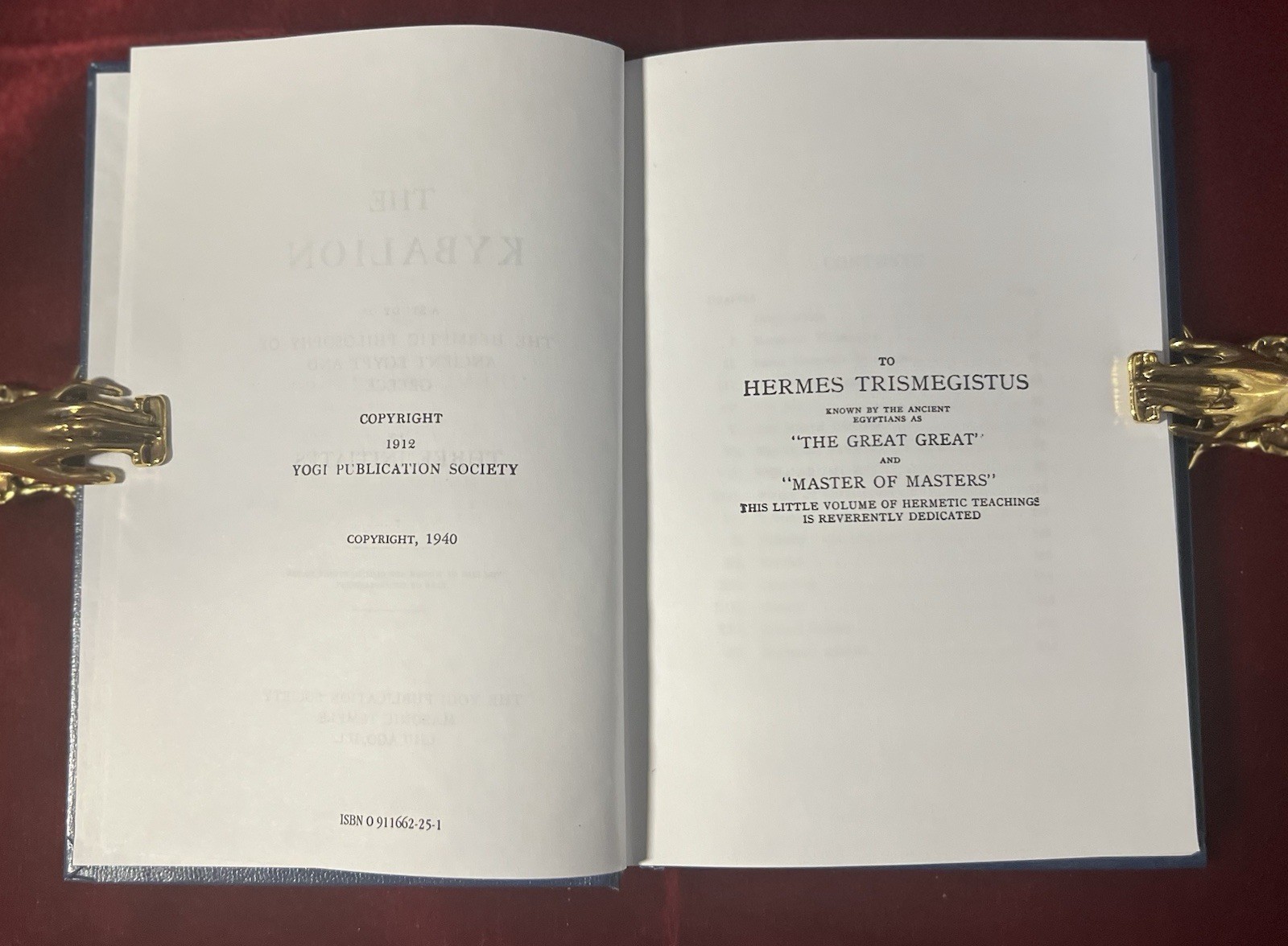 The Kybalion: Hermetic Philosophy by Three Initiates (1940, HC) Hermetic